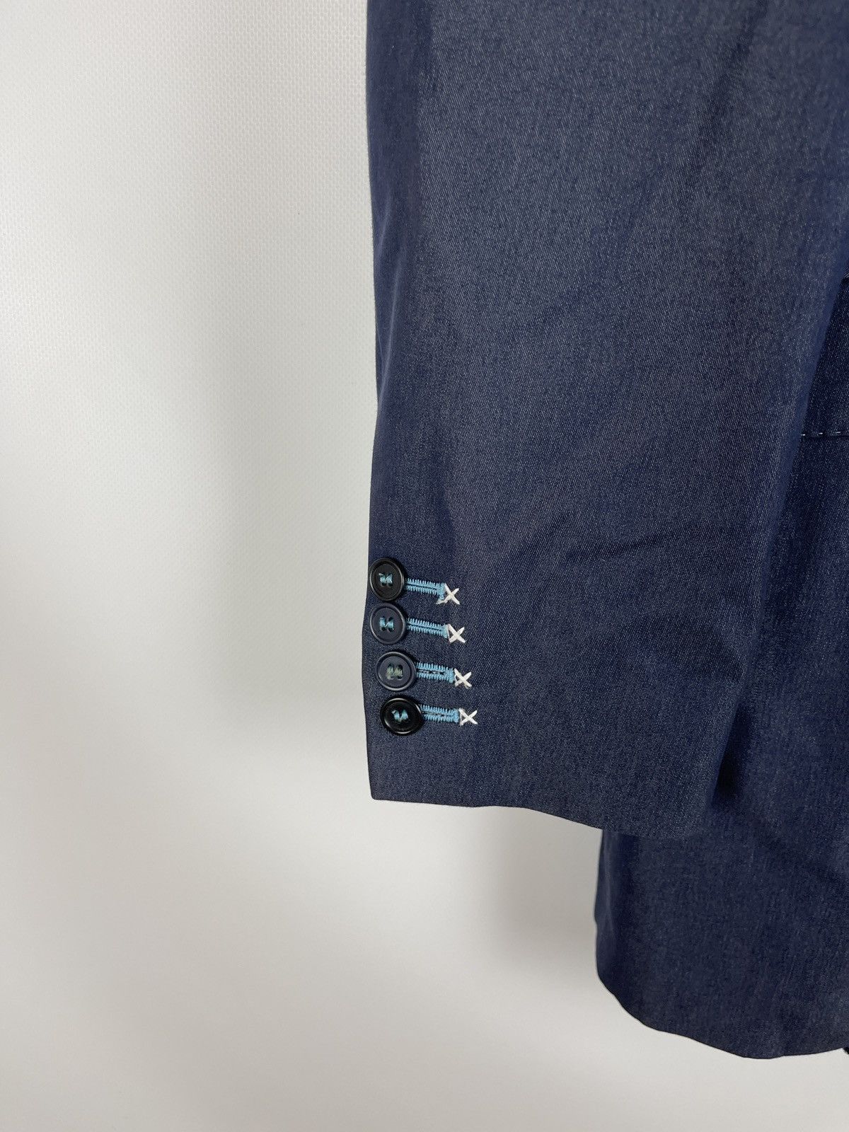 Other Holland Esquire blue denim style 2 button blazer jacket Size 40R - 5 Thumbnail