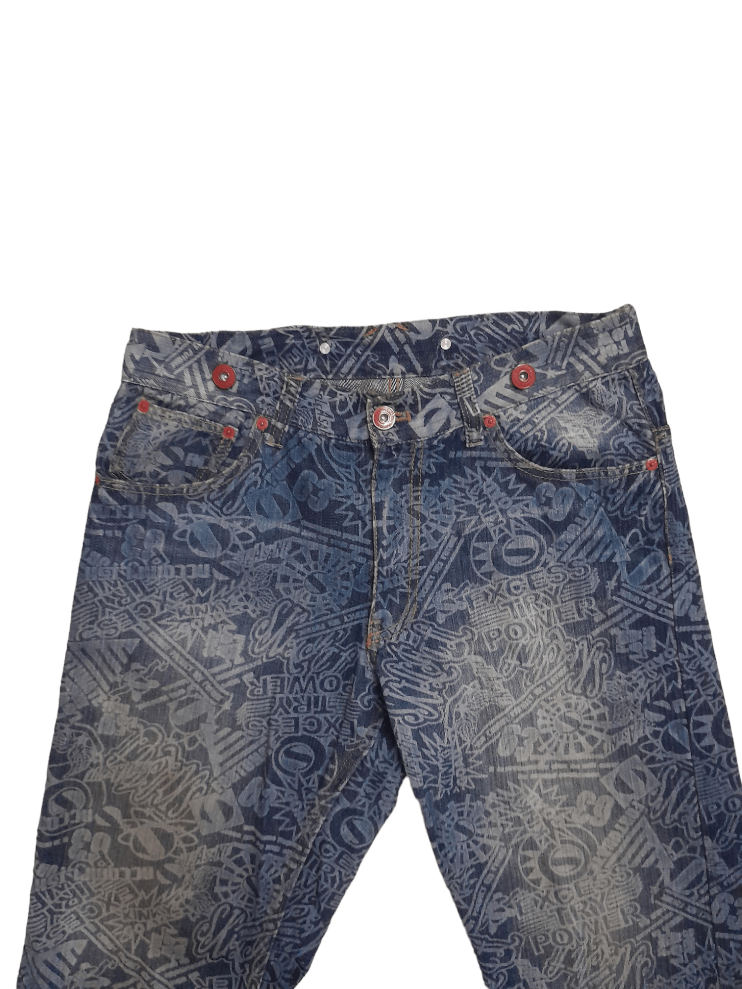 Japanese Brand Fortunate Japan Overprint Short Denim like Hysteric (E723) Size US 32 / EU 48 - 5 Thumbnail
