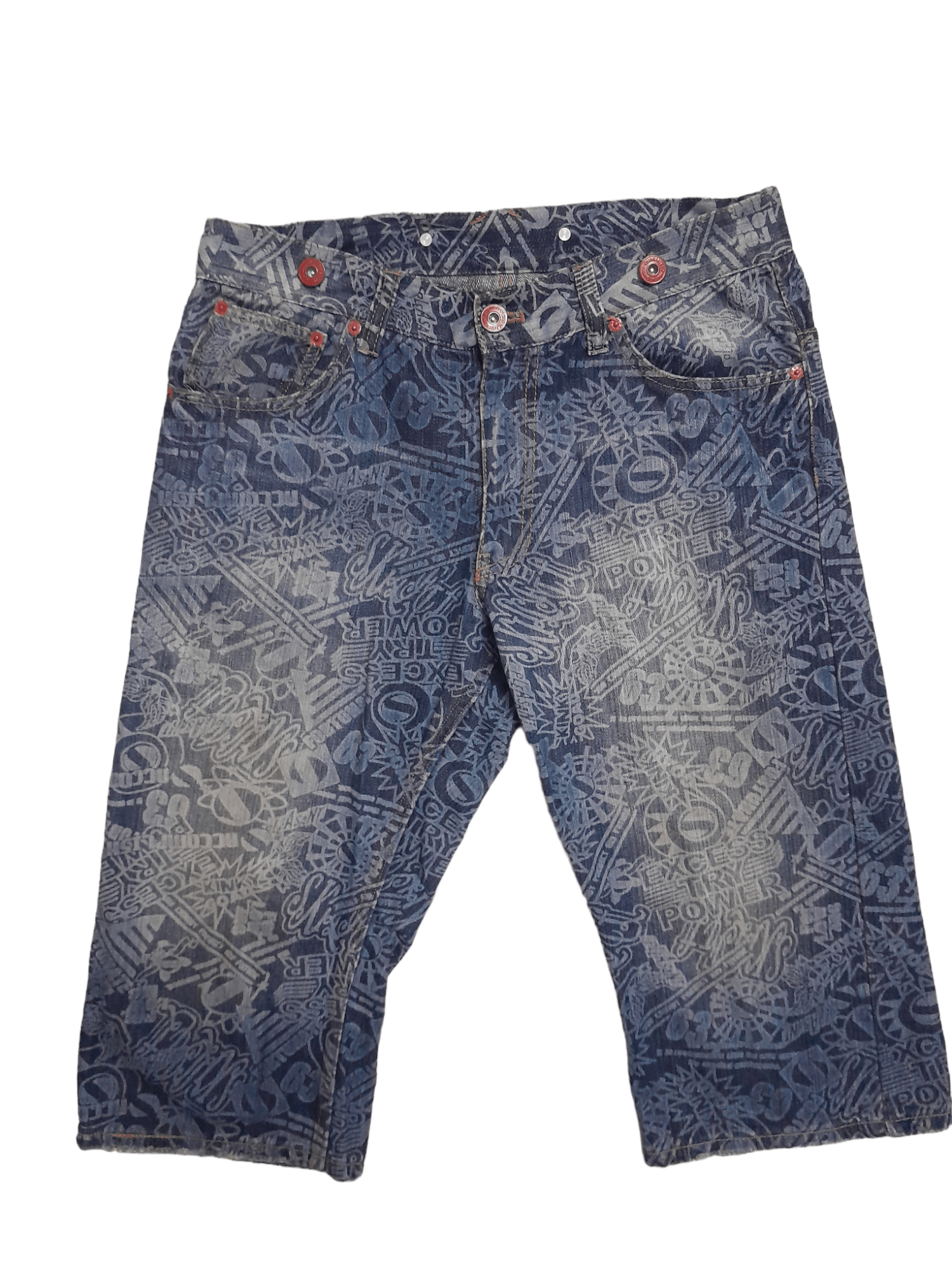 Japanese Brand Fortunate Japan Overprint Short Denim like Hysteric (E723) Size US 32 / EU 48 - 4 Thumbnail