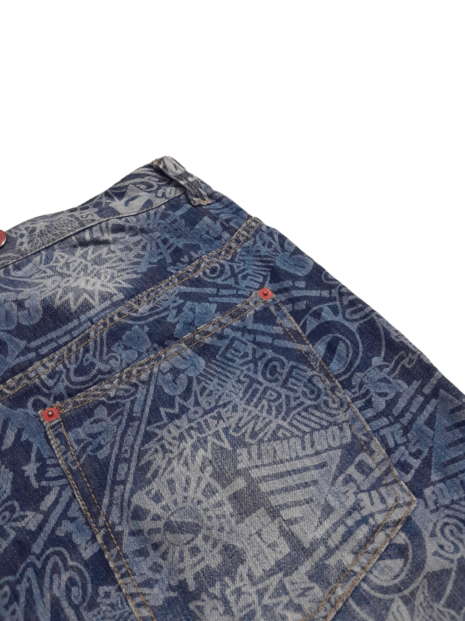 Japanese Brand Fortunate Japan Overprint Short Denim like Hysteric (E723) Size US 32 / EU 48 - 2 Thumbnail