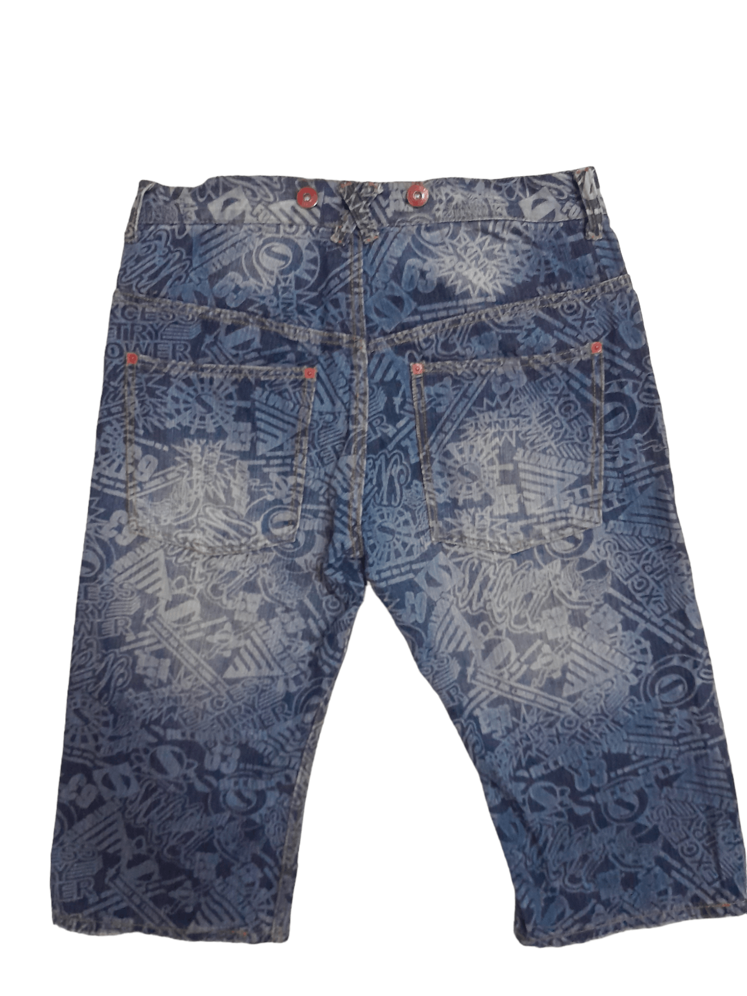 Japanese Brand Fortunate Japan Overprint Short Denim like Hysteric (E723) Size US 32 / EU 48 - 1 Thumbnail