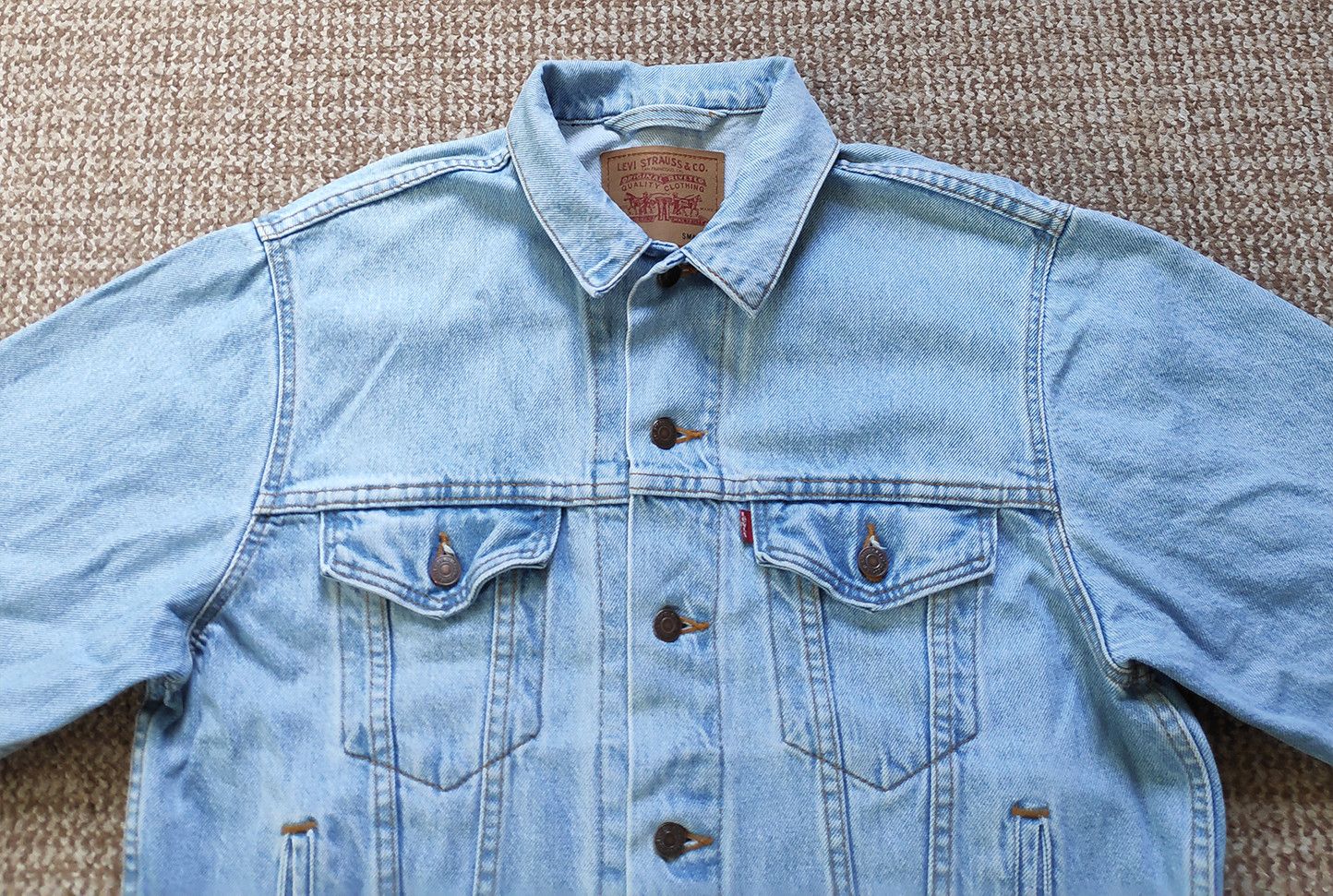 Levi's y2k Vintage Levi's Loose Fit denim trucker jean jacket wide Size US S / EU 44-46 / 1 - 5 Thumbnail