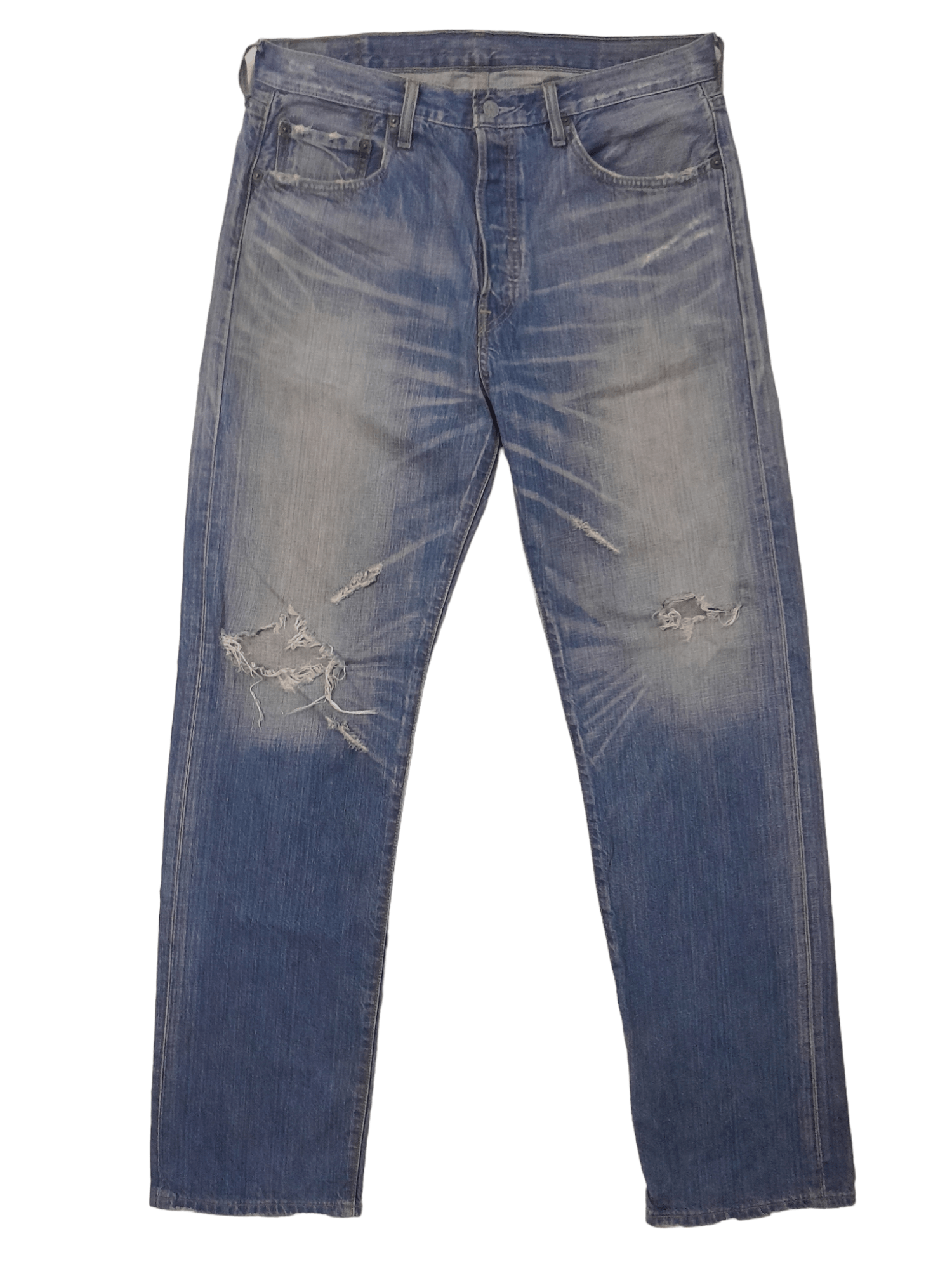 Levi's Vintage Clothing Levis 501 Distressed Denim Japan (E694) Size US 34 / EU 50 - 5 Thumbnail