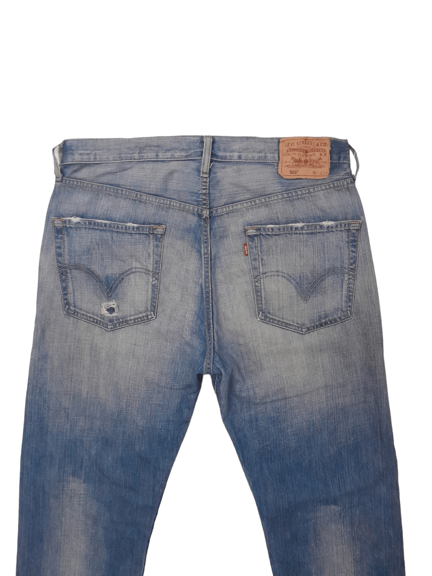 Levi's Vintage Clothing Levis 501 Distressed Denim Japan (E694) Size US 34 / EU 50 - 2 Thumbnail