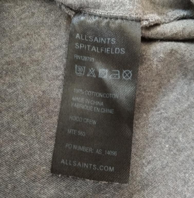 Allsaints ALLSAINTS Hood Crew short sleeve t shirt tee Size US S / EU 44-46 / 1 - 6 Thumbnail