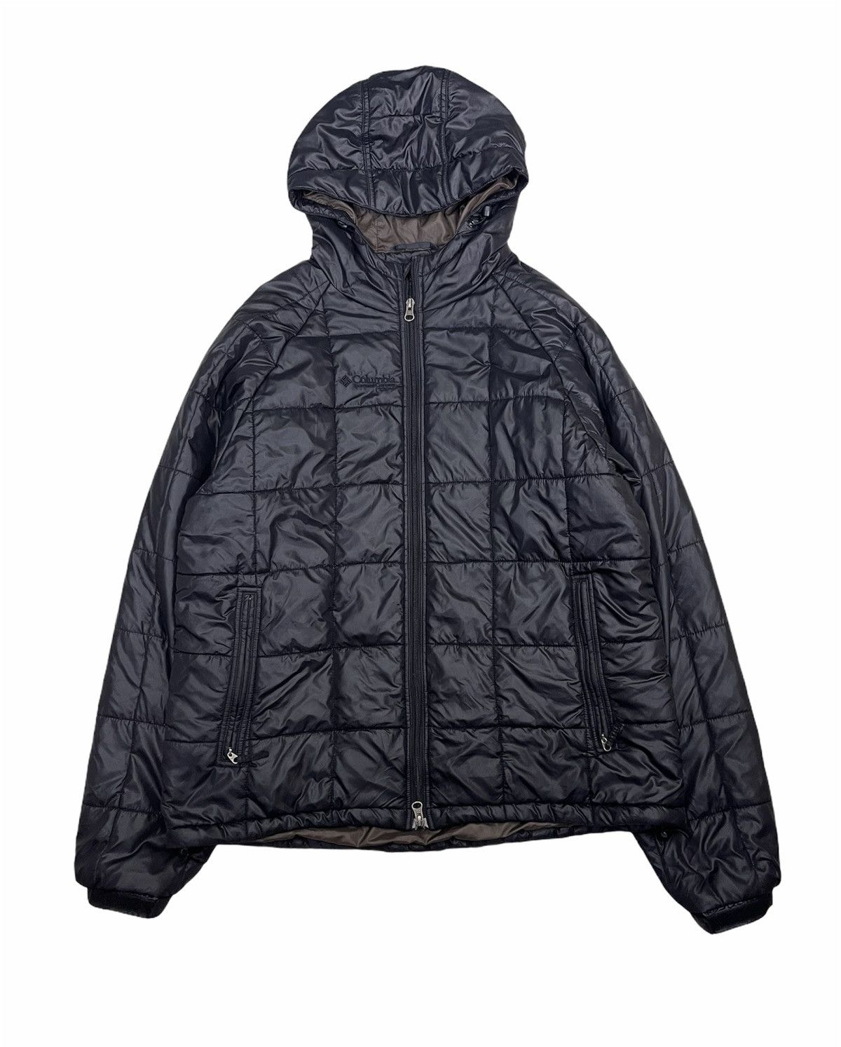 00'S Columbia padded jacket, puffer jacket, men's XL size Nylon dark green Vintage Second Hand