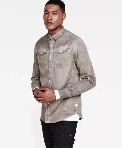 G-Star G-STAR RAW Arc 3D Shirt Dune Oak Overdye long sleeve Size US XL / EU 56 / 4 - 1 Thumbnail