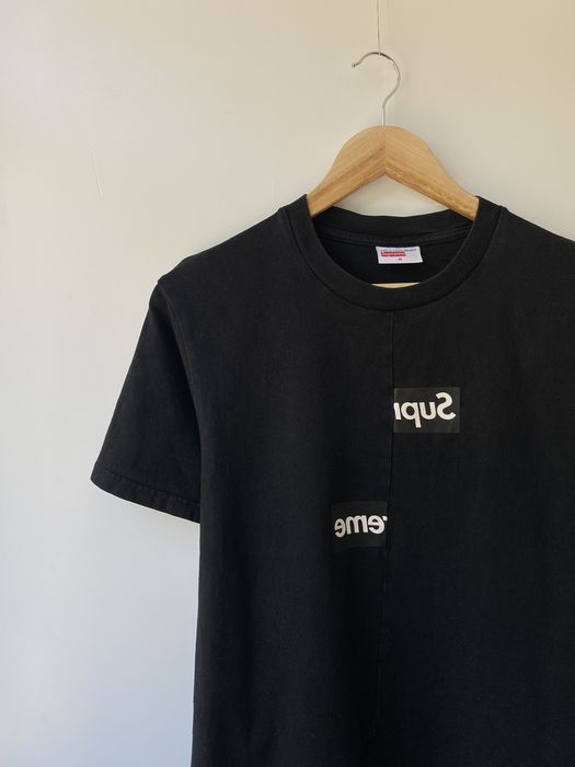 Supreme comme des garcons shirt split box logo tee hot sale