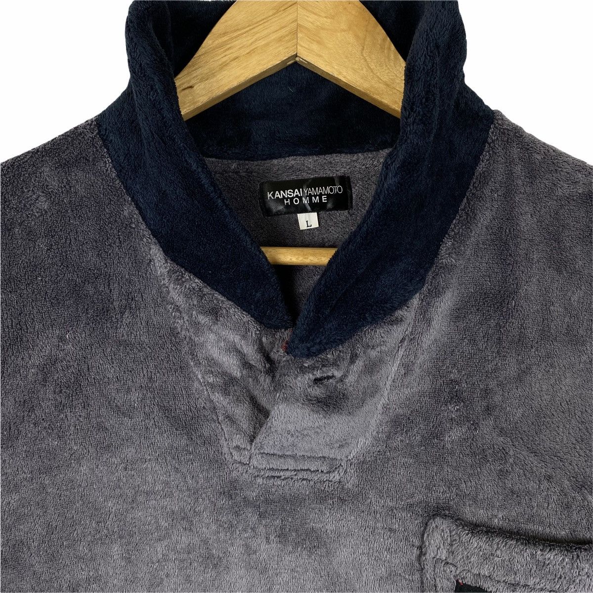 Kansai Yamamoto Vintage KANSAI YAMAMOTO HOMME Japanese Fleece Long Sleeve Size US L / EU 52-54 / 3 - 6 Thumbnail