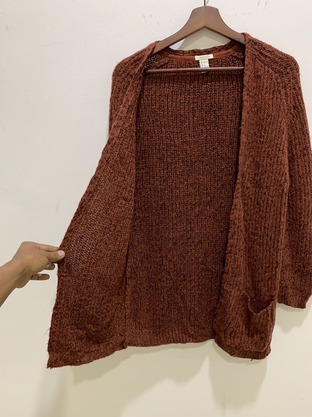 Designer × Forever 21 FOREVER21 Mohair Wool Pocket Aran Knitwear Cardigan Sweater Size M / US 6-8 / IT 42-44 - 15 Thumbnail