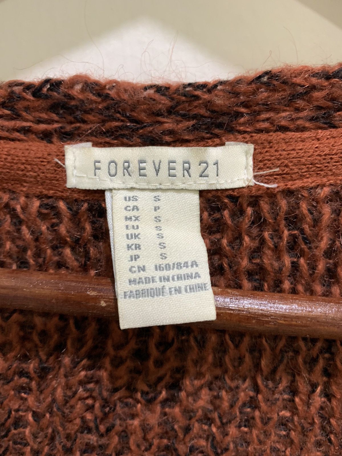 Designer × Forever 21 FOREVER21 Mohair Wool Pocket Aran Knitwear Cardigan Sweater Size M / US 6-8 / IT 42-44 - 17 Thumbnail