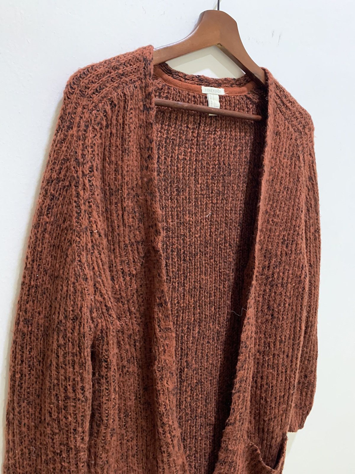 Designer × Forever 21 FOREVER21 Mohair Wool Pocket Aran Knitwear Cardigan Sweater Size M / US 6-8 / IT 42-44 - 5 Thumbnail