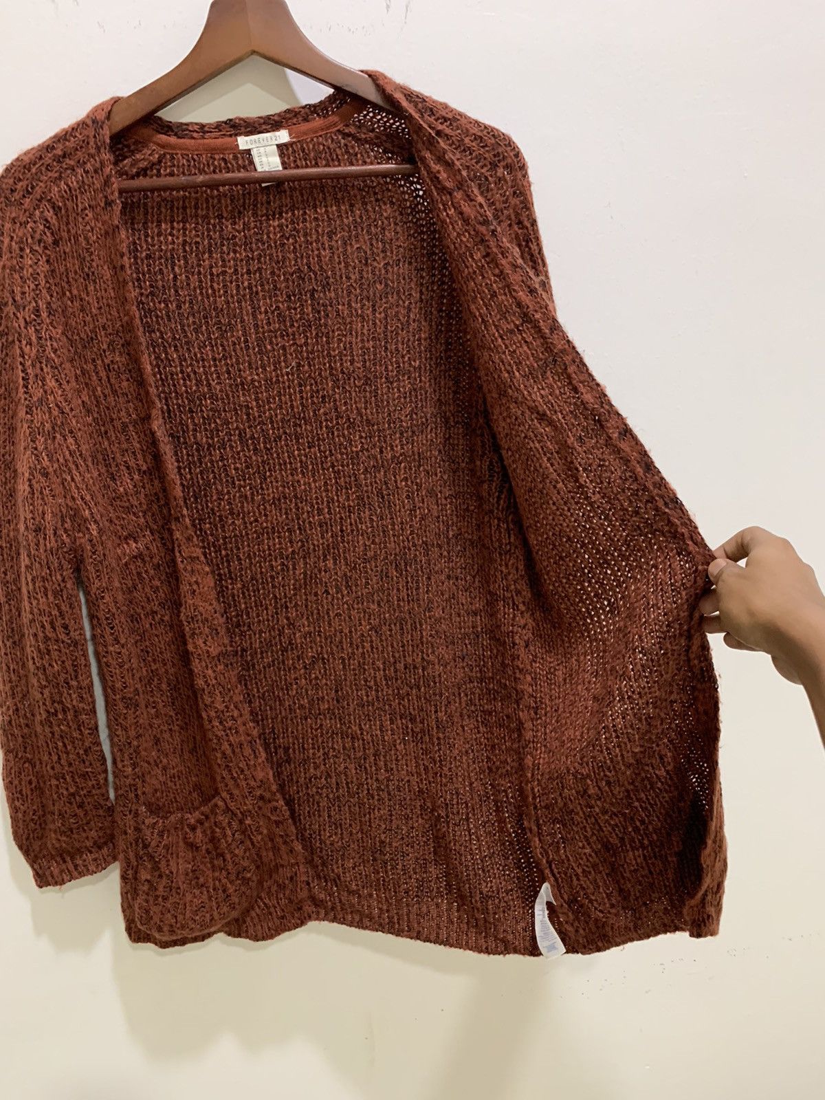 Designer × Forever 21 FOREVER21 Mohair Wool Pocket Aran Knitwear Cardigan Sweater Size M / US 6-8 / IT 42-44 - 16 Thumbnail