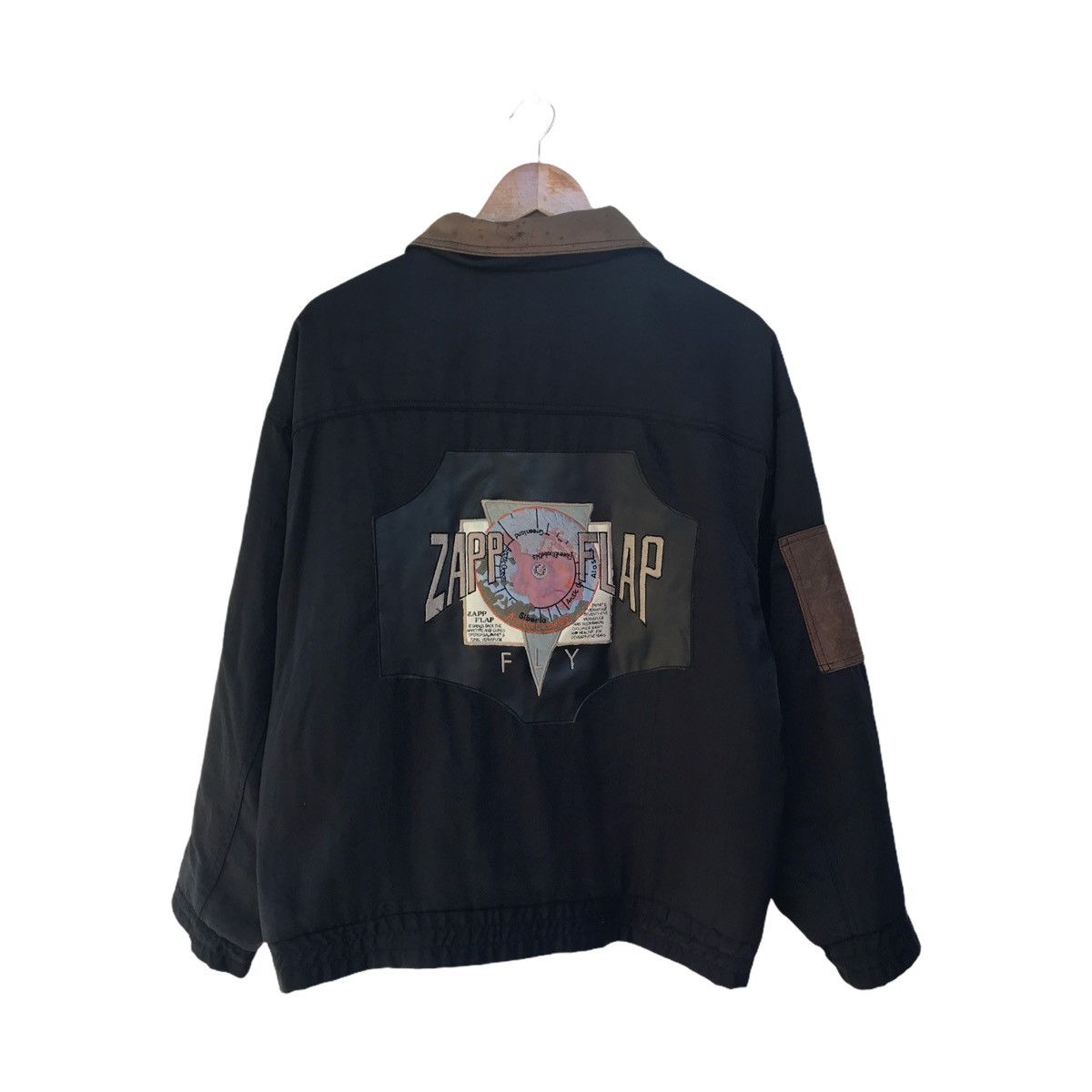 Japanese Brand × Vintage Vintage Bomber Jacket Big Logo Embroidery ZappFlap Fly Size US L / EU 52-54 / 3 - 3 Thumbnail