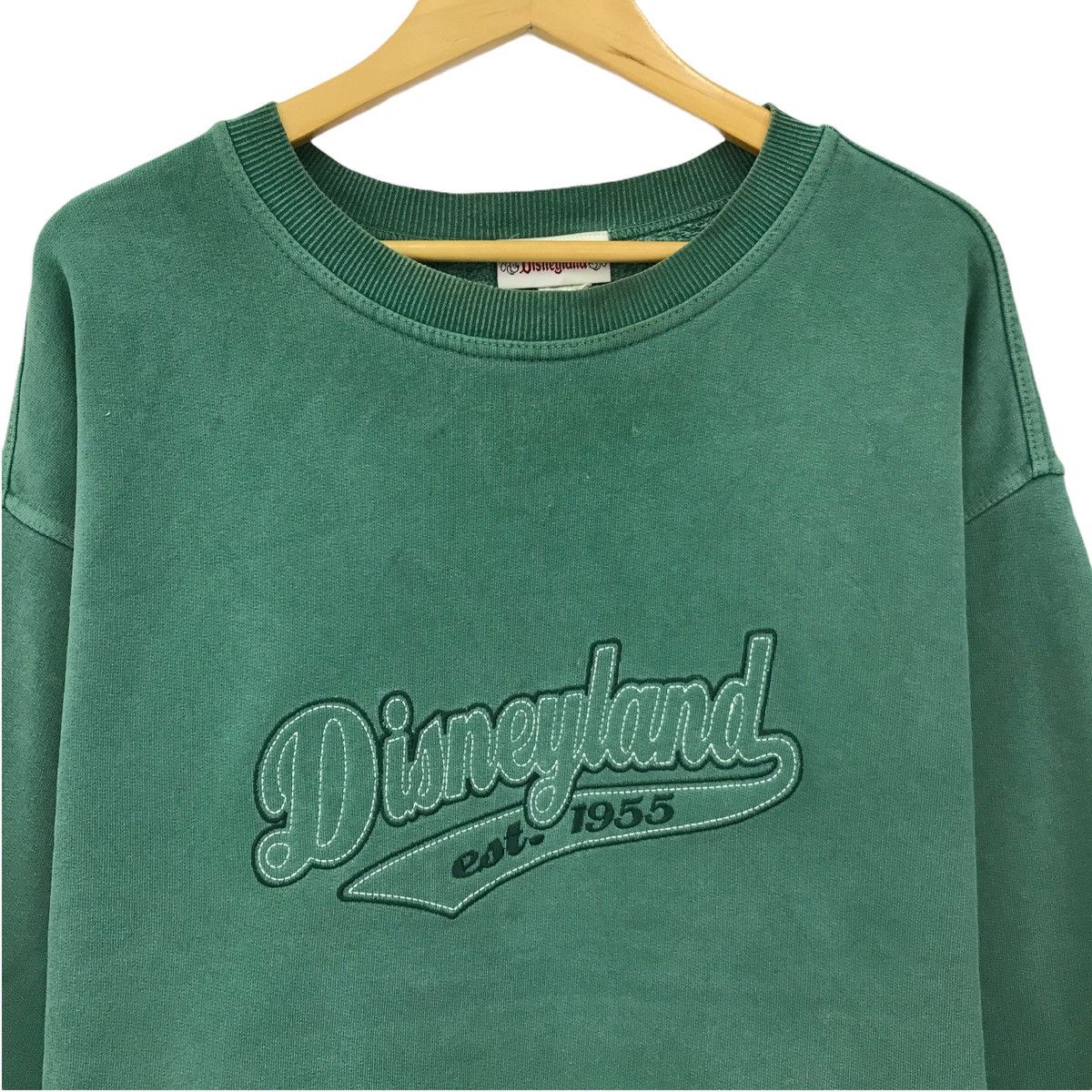 VTG 50s 60s GENUINE USA DISNEYLAND USA SWEATSHIRT REVERSE WEAVE FLOCK LOGO SMALL