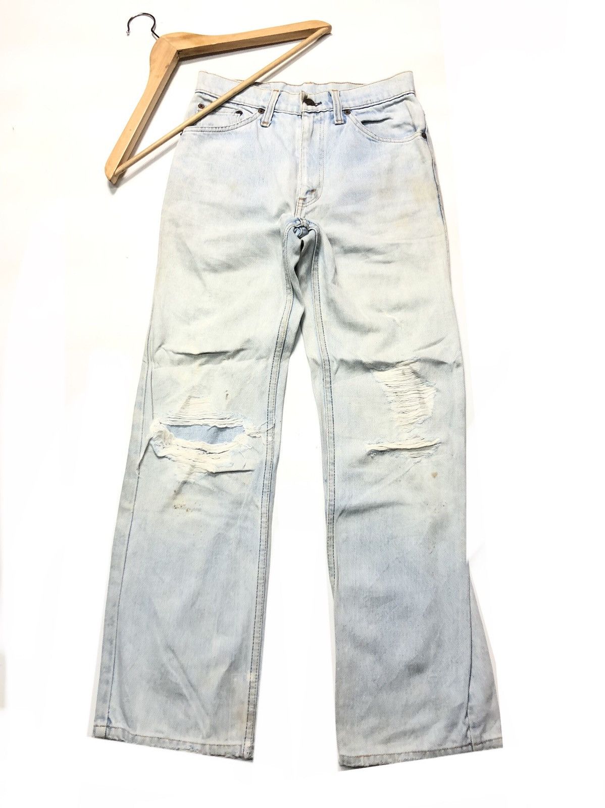 Levi's × Vintage VINTAGE 80s LEVIS LIGHT BLUE WASH DISTRESSED DENIM Size US 26 / EU 42 - 6 Thumbnail