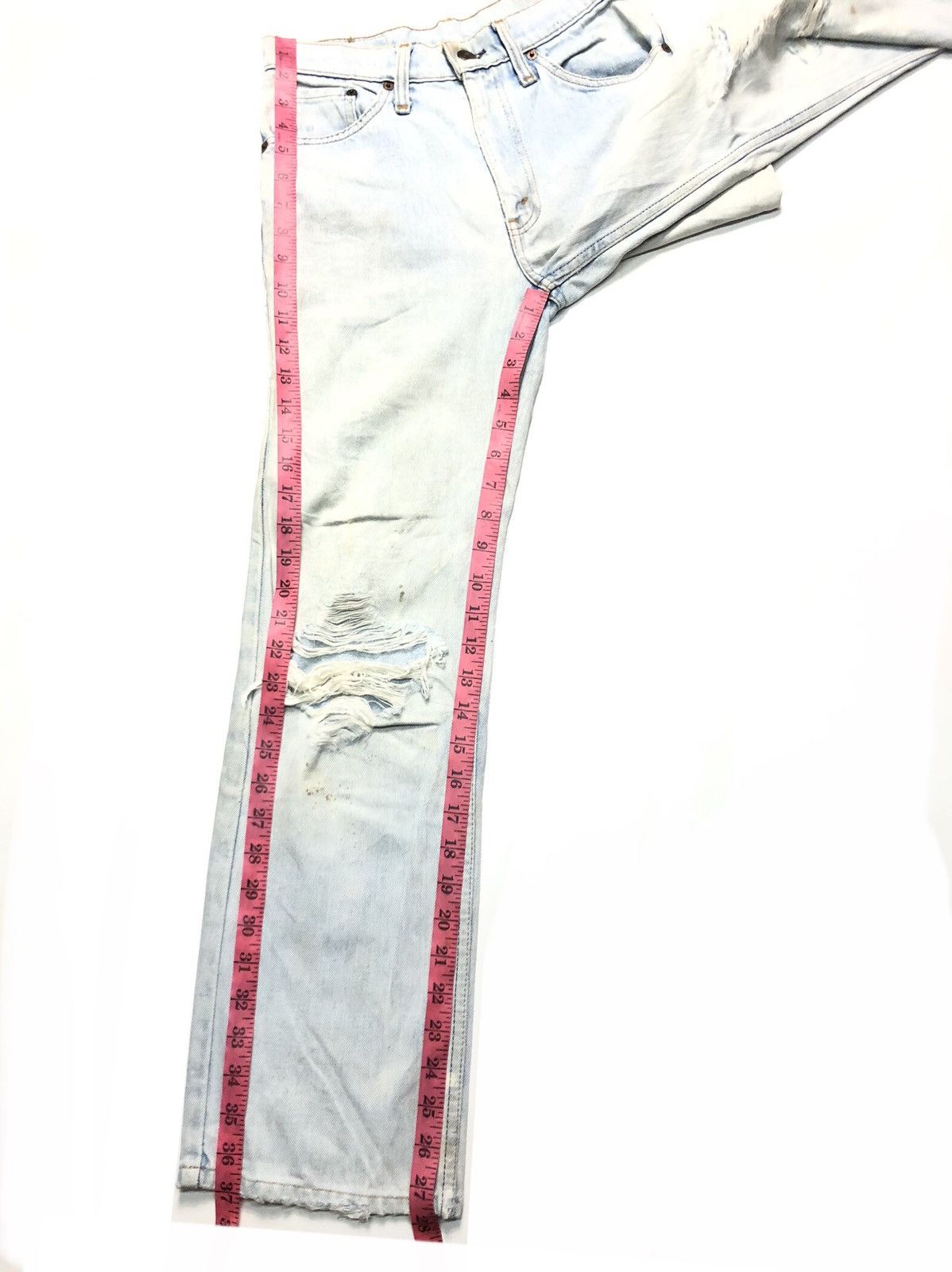 Levi's × Vintage VINTAGE 80s LEVIS LIGHT BLUE WASH DISTRESSED DENIM Size US 26 / EU 42 - 13 Thumbnail