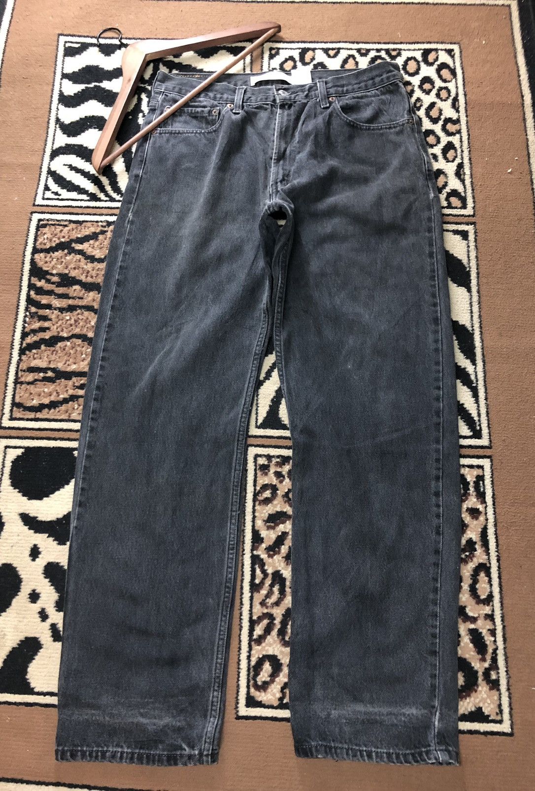 Levi's × Levi's Vintage Clothing × Vintage VINTAGE 90s LEVIS 550 RELAXED FIT SUPER BLACK DENIM Size US 33 - 2 Thumbnail