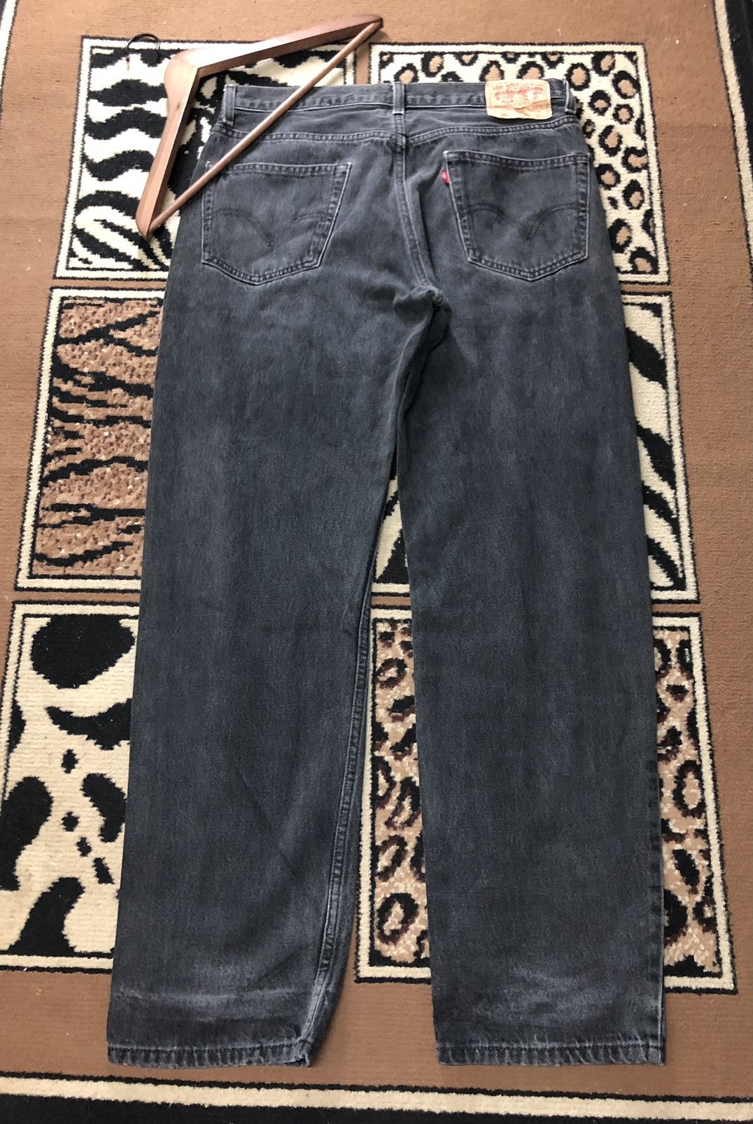 Levi's × Levi's Vintage Clothing × Vintage VINTAGE 90s LEVIS 550 RELAXED FIT SUPER BLACK DENIM Size US 33 - 9 Thumbnail