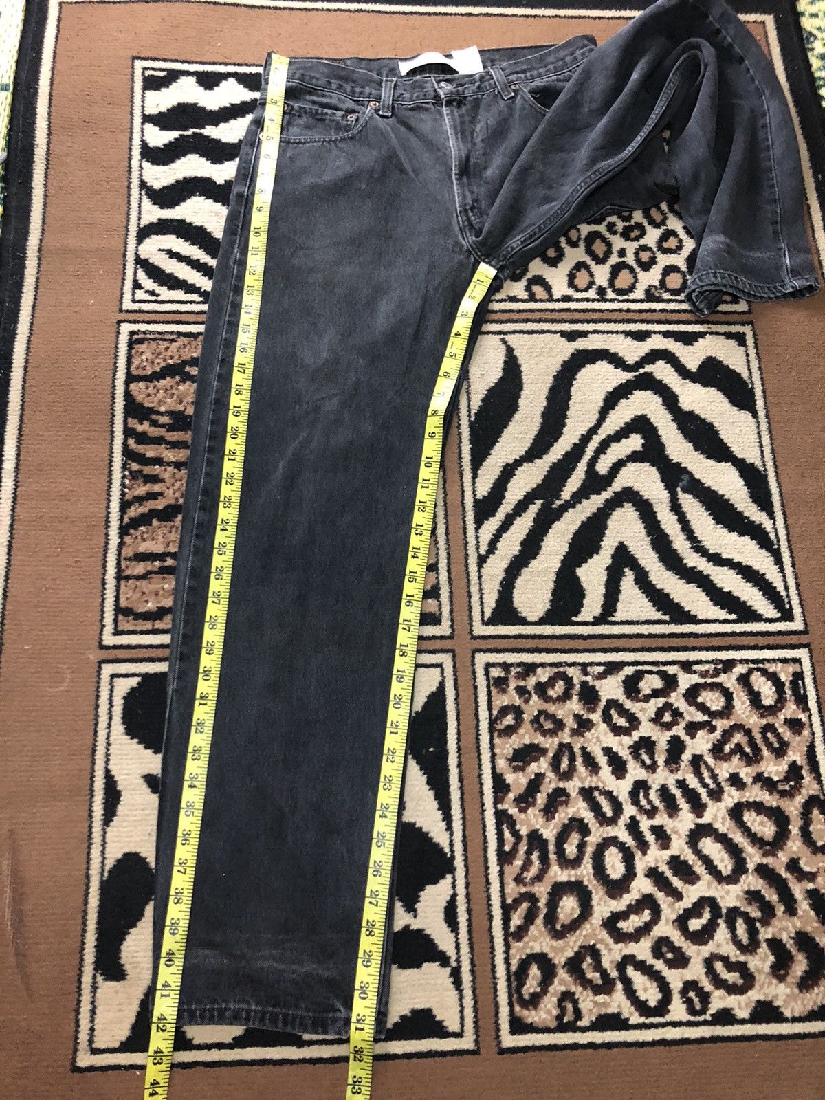 Levi's × Levi's Vintage Clothing × Vintage VINTAGE 90s LEVIS 550 RELAXED FIT SUPER BLACK DENIM Size US 33 - 16 Thumbnail