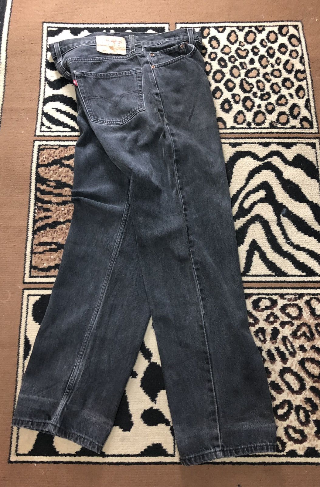 Levi's × Levi's Vintage Clothing × Vintage VINTAGE 90s LEVIS 550 RELAXED FIT SUPER BLACK DENIM Size US 33 - 14 Thumbnail