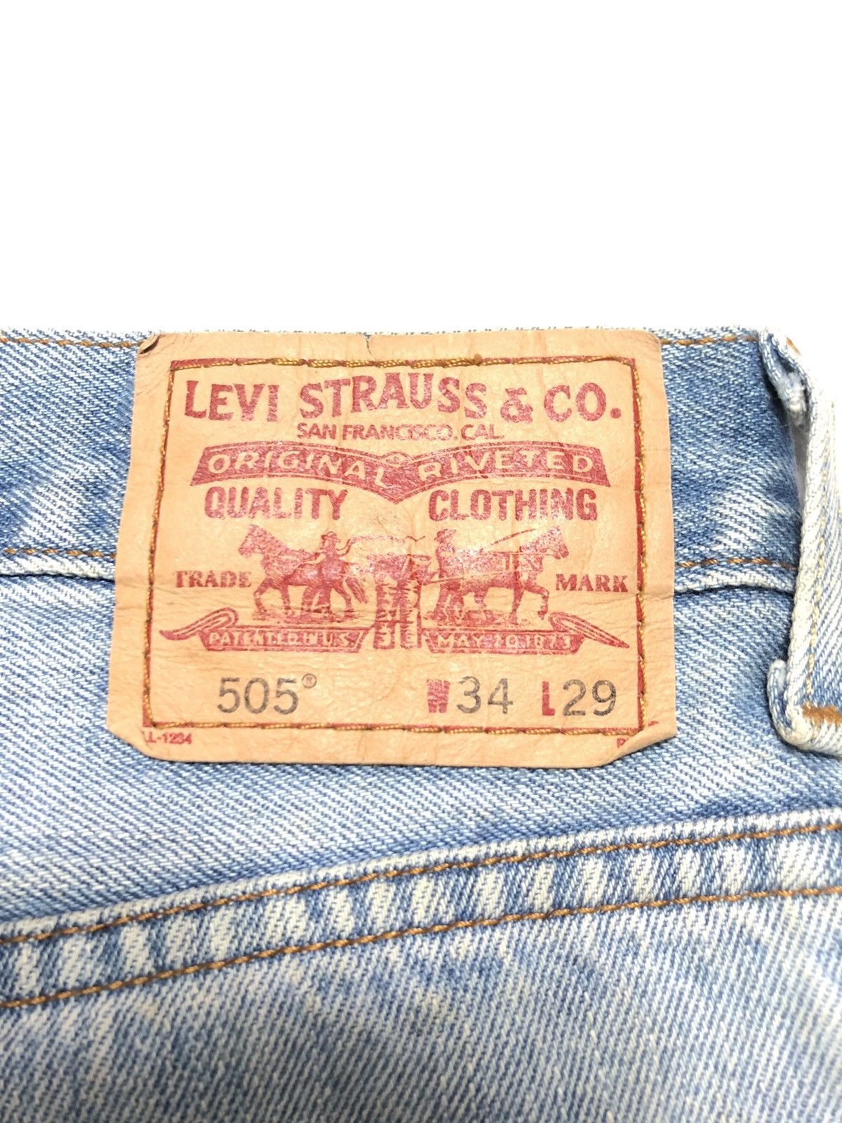 Levi's Vintage Clothing × Vintage VINTAGE 90s LEVIS 505 REGULAR FIT BLUE WASH DENIM Size US 34 / EU 50 - 4 Thumbnail