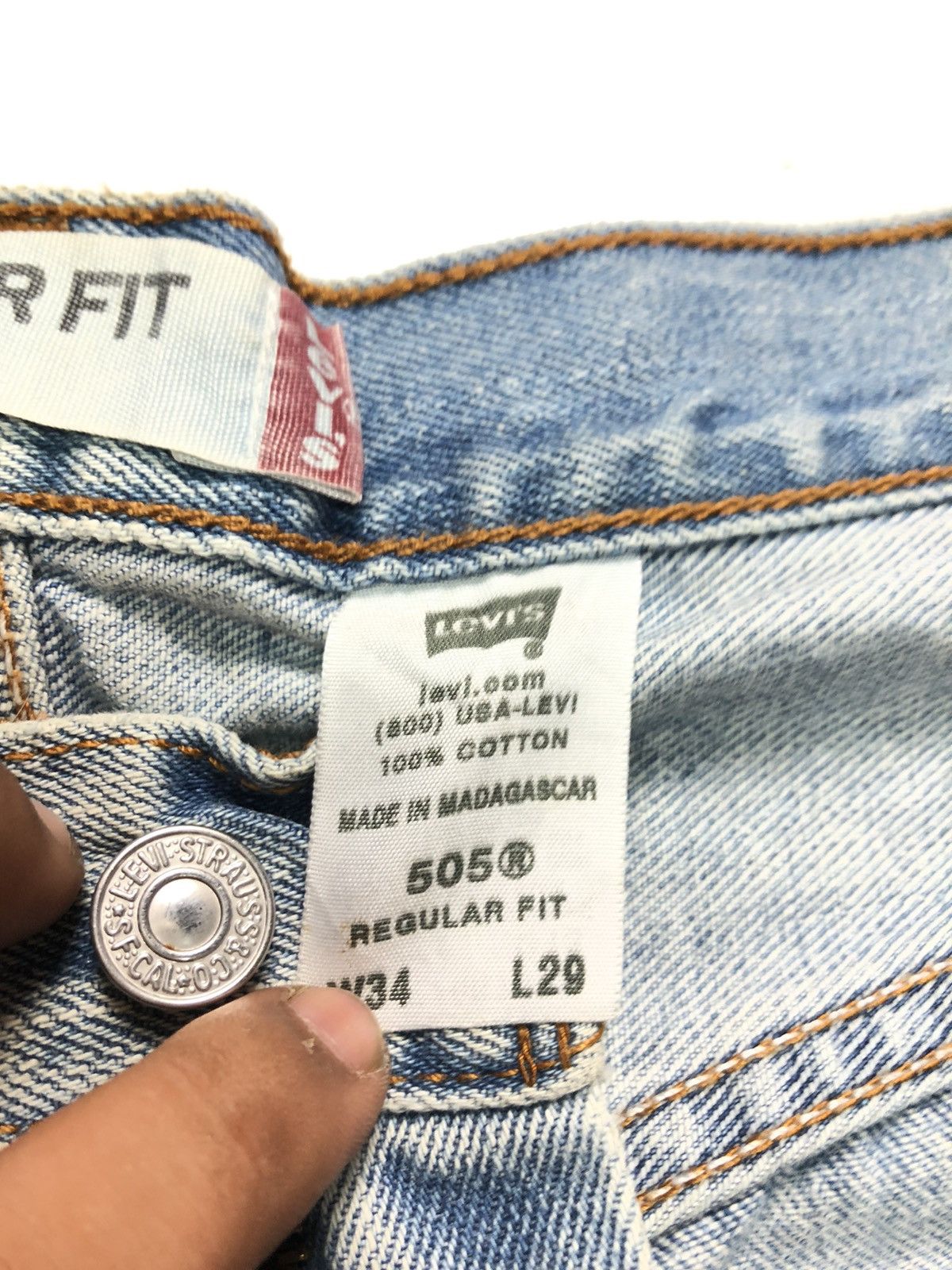 Levi's Vintage Clothing × Vintage VINTAGE 90s LEVIS 505 REGULAR FIT BLUE WASH DENIM Size US 34 / EU 50 - 10 Thumbnail