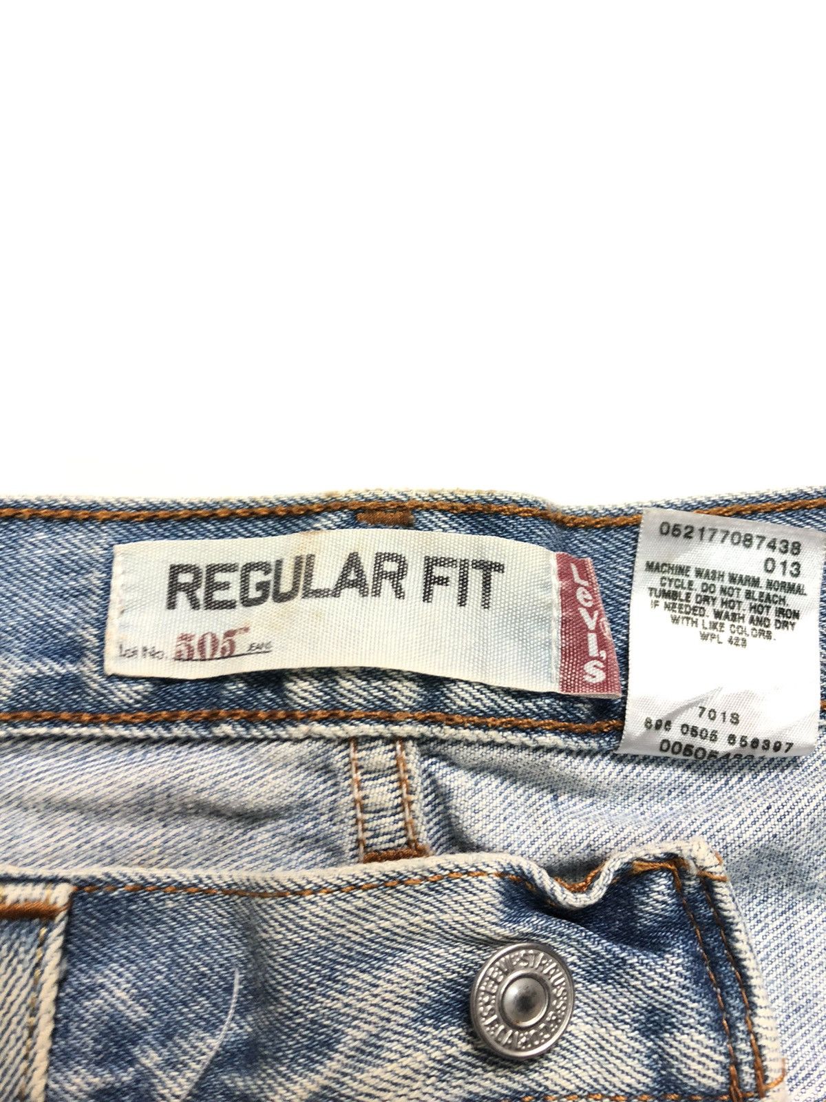 Levi's Vintage Clothing × Vintage VINTAGE 90s LEVIS 505 REGULAR FIT BLUE WASH DENIM Size US 34 / EU 50 - 9 Thumbnail