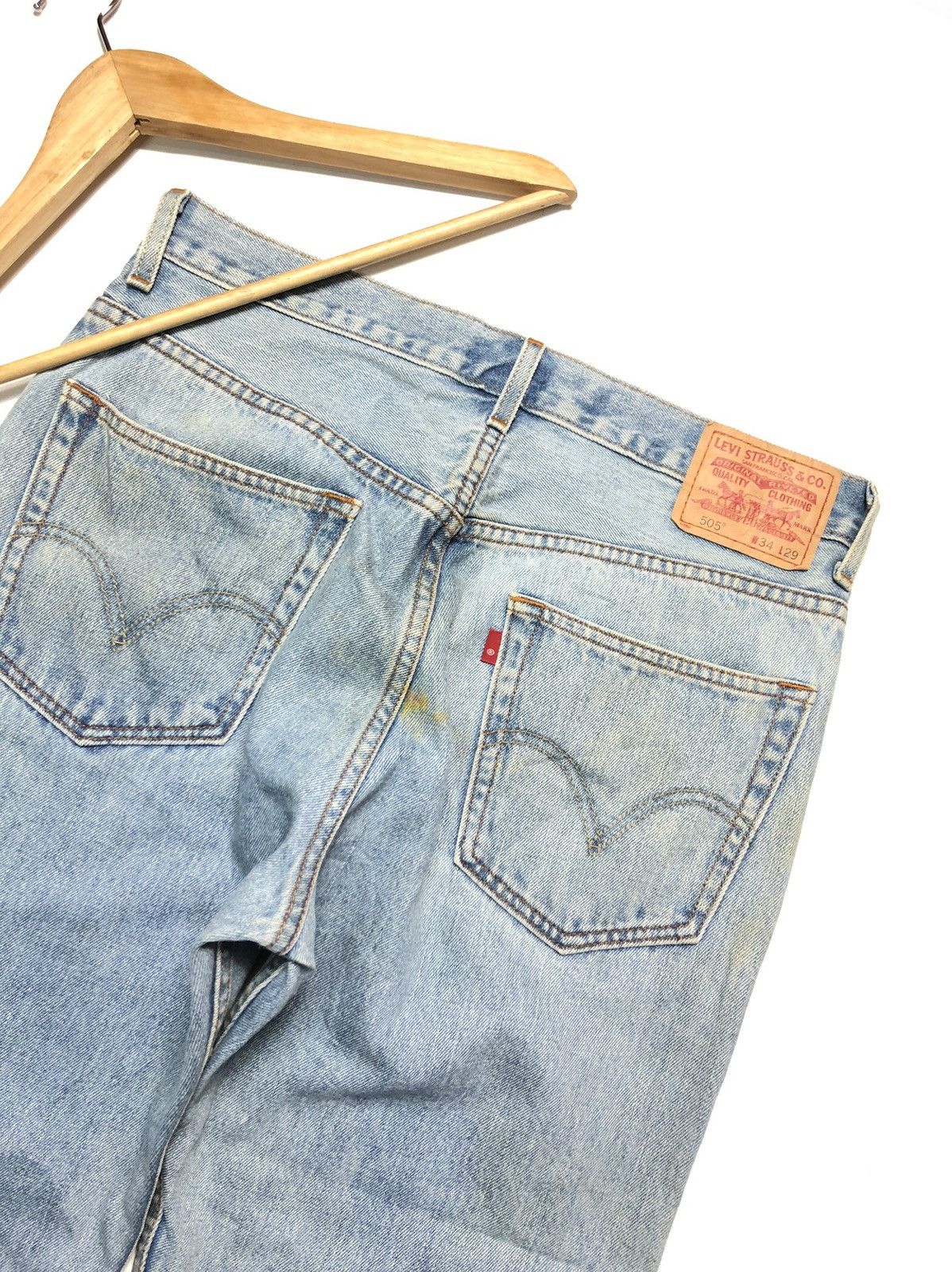 Levi's Vintage Clothing × Vintage VINTAGE 90s LEVIS 505 REGULAR FIT BLUE WASH DENIM Size US 34 / EU 50 - 2 Thumbnail
