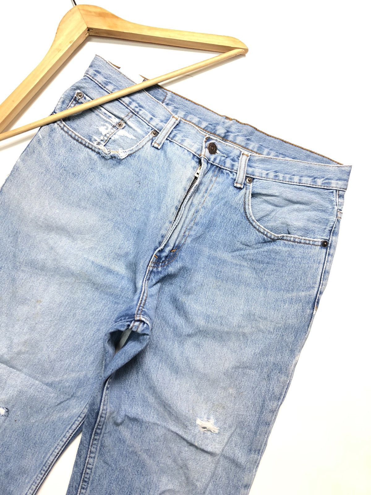 Levi's × Vintage VINTAGE 90s LEVIS BLUE WASH DISTRESSED DENIM Size US 33 - 7 Thumbnail