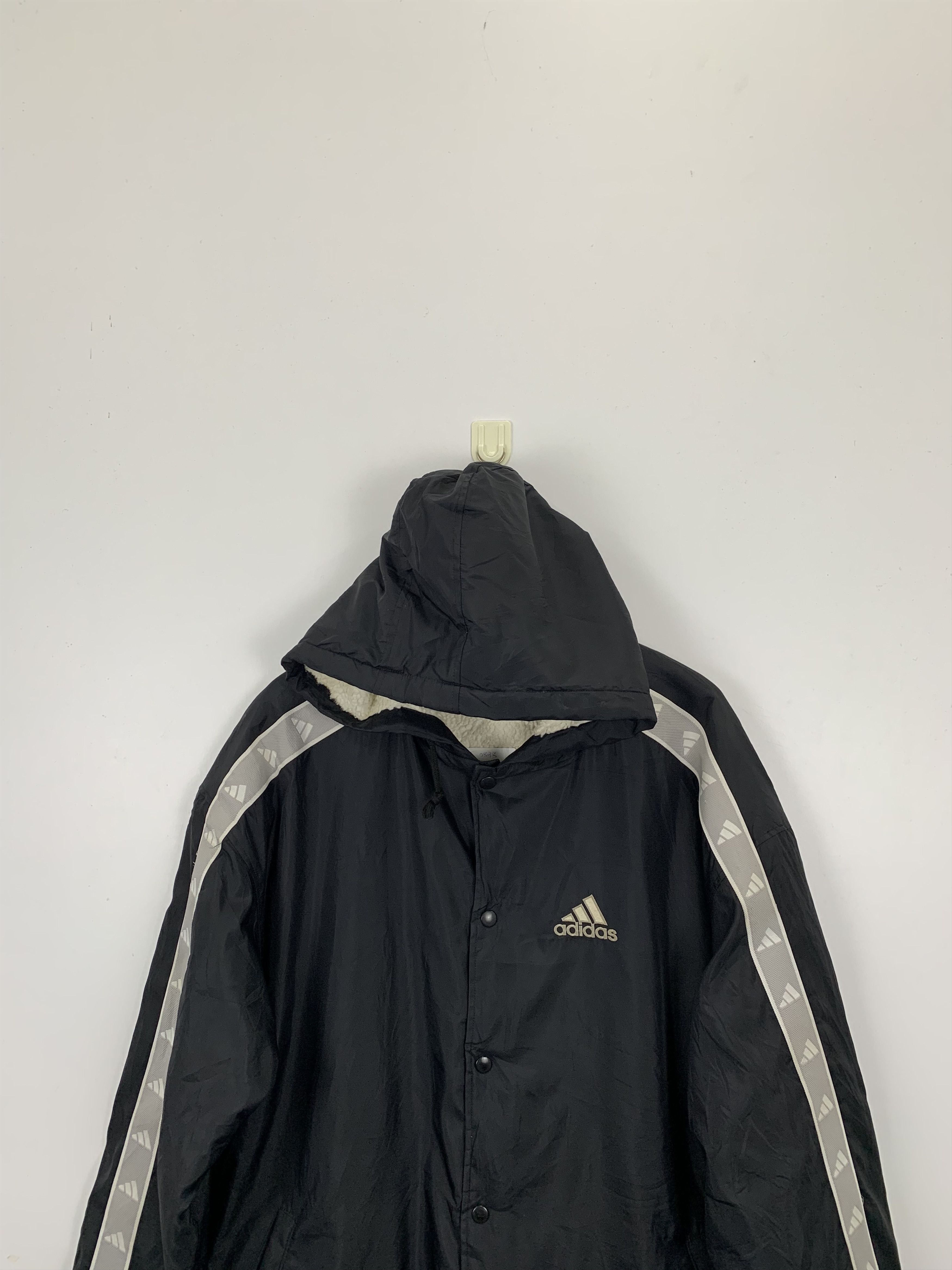 Adidas Vintage Adidas Sherpa Long Hoodie Jacket J0898 Size US L / EU 52-54 / 3 - 4 Thumbnail