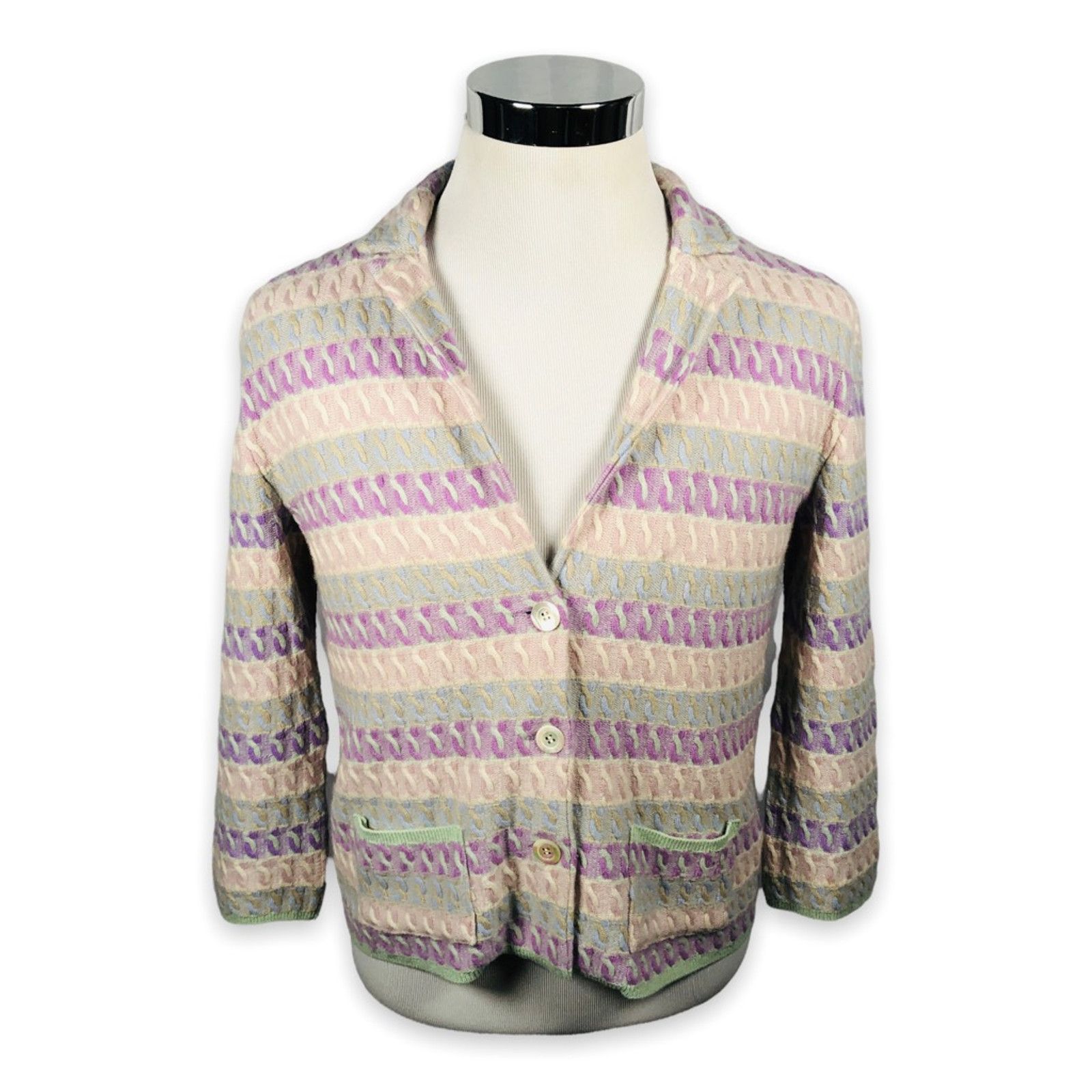 Bergdorf Goodman MAGO Bergdorf Cardigan Sweater Cable Cashmere Pink ...