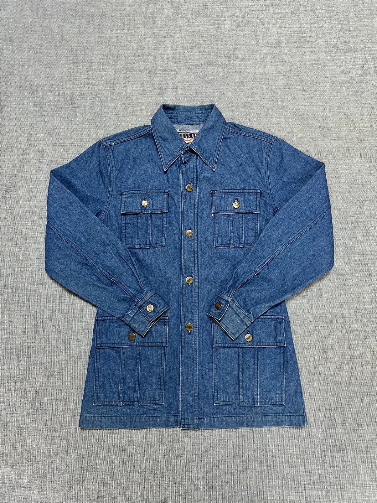 Rare John bull Vintage Vtg 4 Pockets Denim Jacket Medium