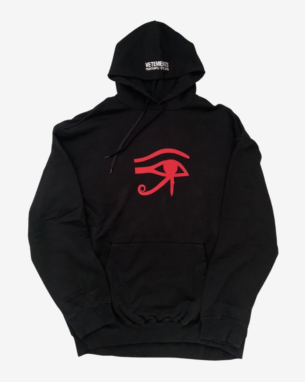 image of Vetements Ss18 "eye Of Horus" Hoodie in Black, Men's (Size Small)