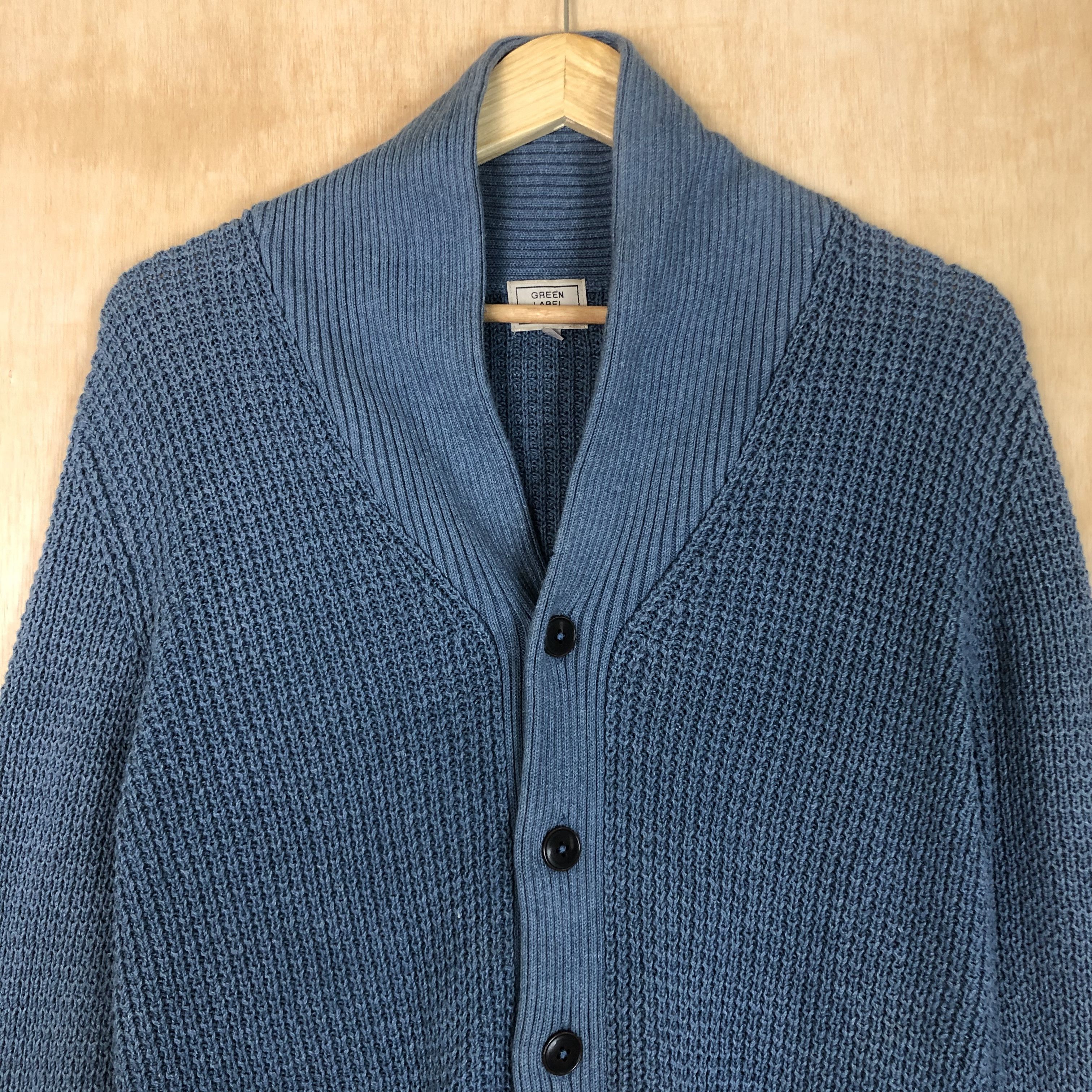 Homespun Knitwear × Japanese Brand DLL Green Label relaxing Blue cardigan Knitwear #c047 Size US M / EU 48-50 / 2 - 4 Thumbnail