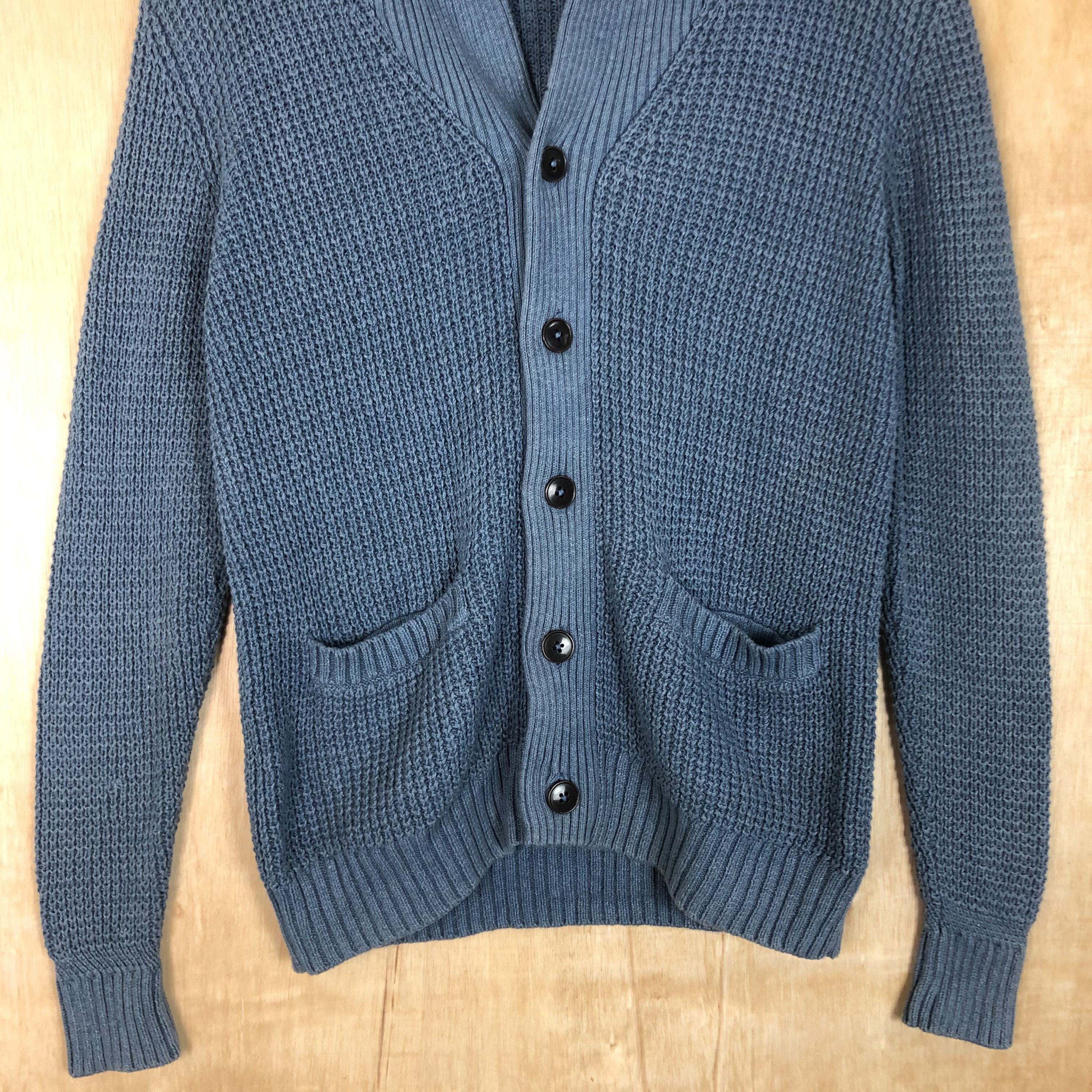 Homespun Knitwear × Japanese Brand DLL Green Label relaxing Blue cardigan Knitwear #c047 Size US M / EU 48-50 / 2 - 5 Thumbnail