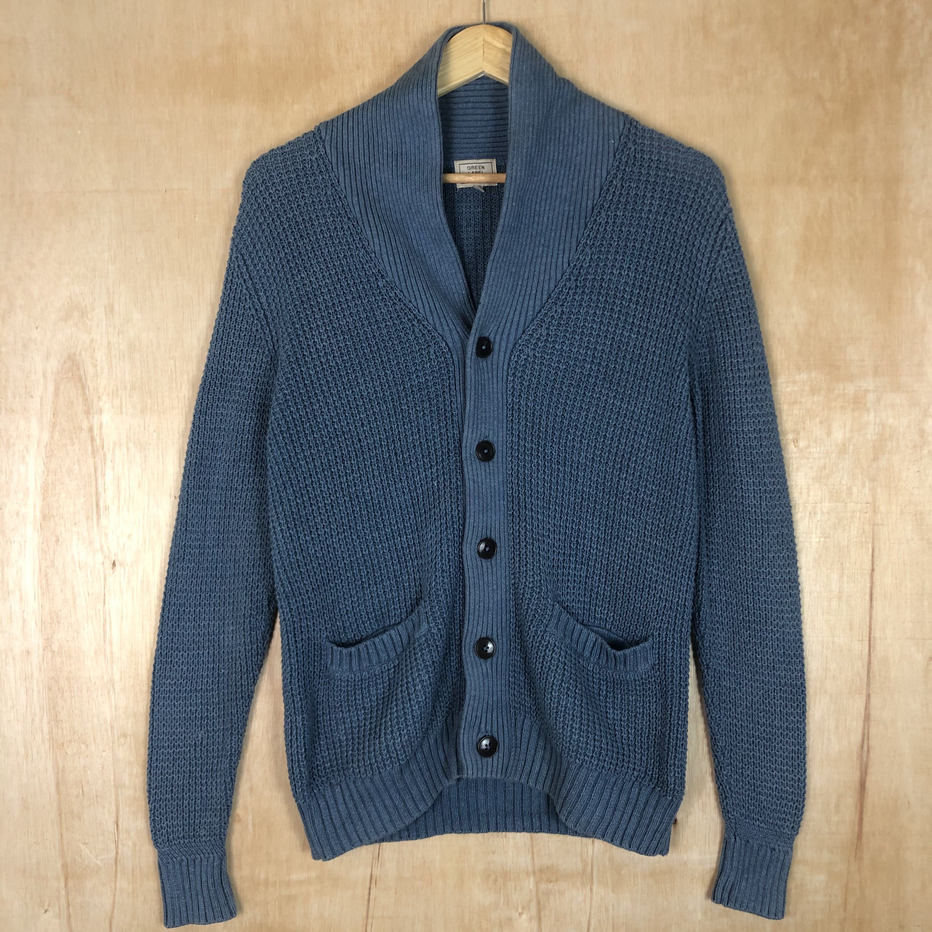 Homespun Knitwear × Japanese Brand DLL Green Label relaxing Blue cardigan Knitwear #c047 Size US M / EU 48-50 / 2 - 3 Thumbnail