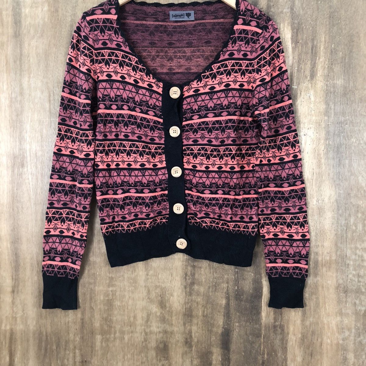 Japanese Brand Numph Orange Cardigan Knitwear vintage #6235 Size US M / EU 48-50 / 2 - 3 Thumbnail