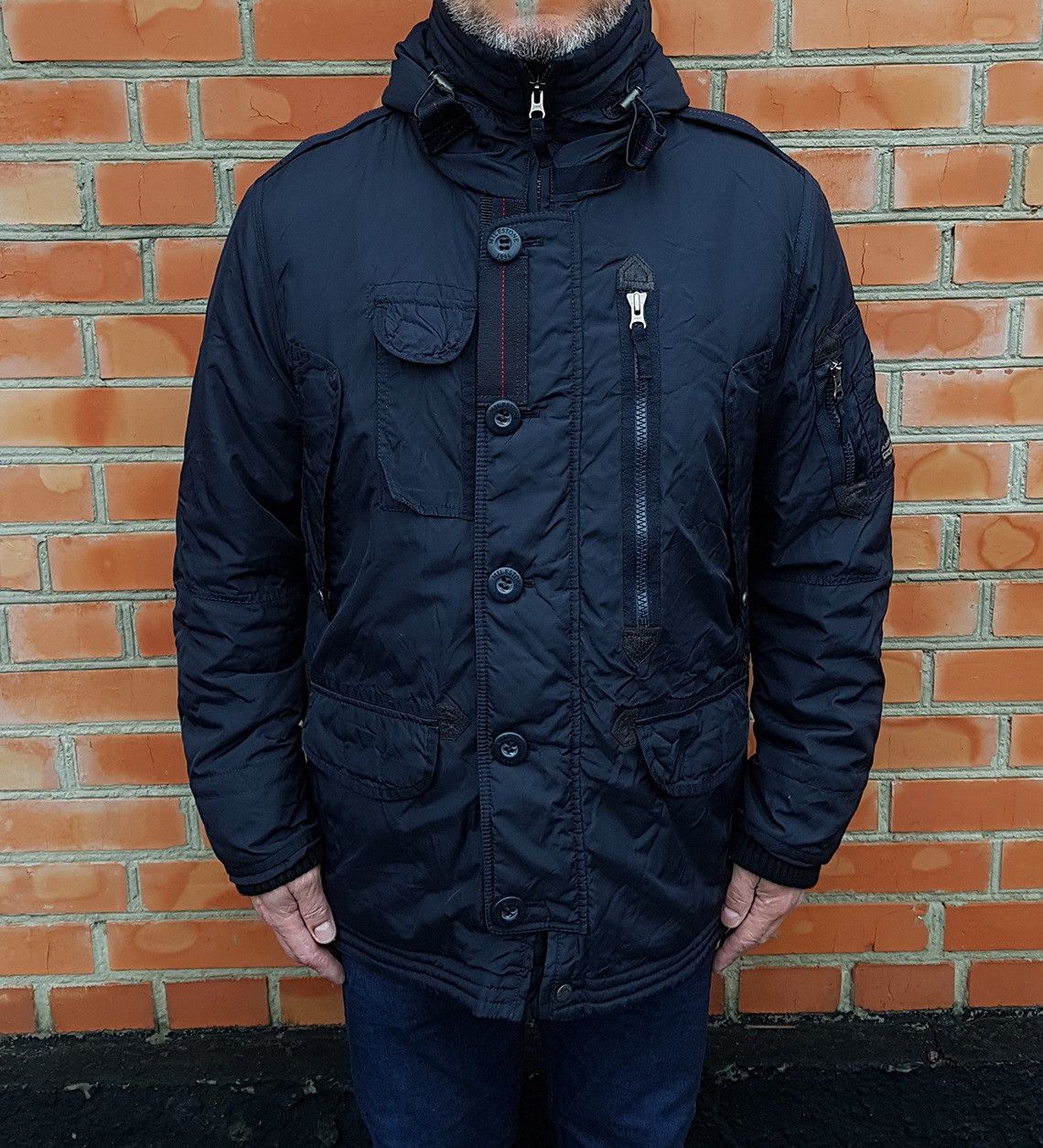 image of Milestone Insulated Military Parka Jacket in Black, Men's (Size Medium)
