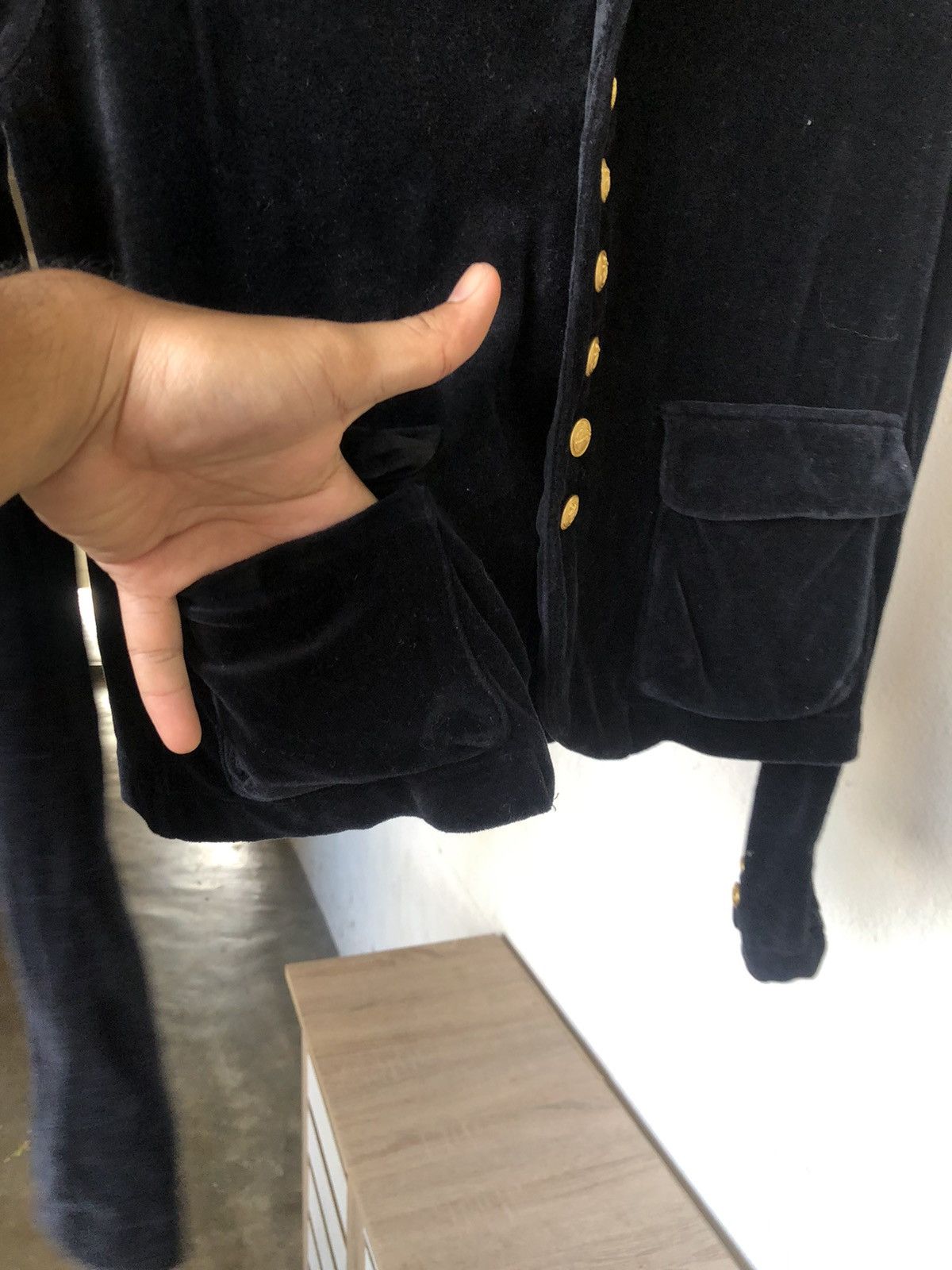 Issey Miyake Sunao Kuwahara by Issey Miyake Velvet Blazer Crop Top Size M / US 6-8 / IT 42-44 - 8 Thumbnail