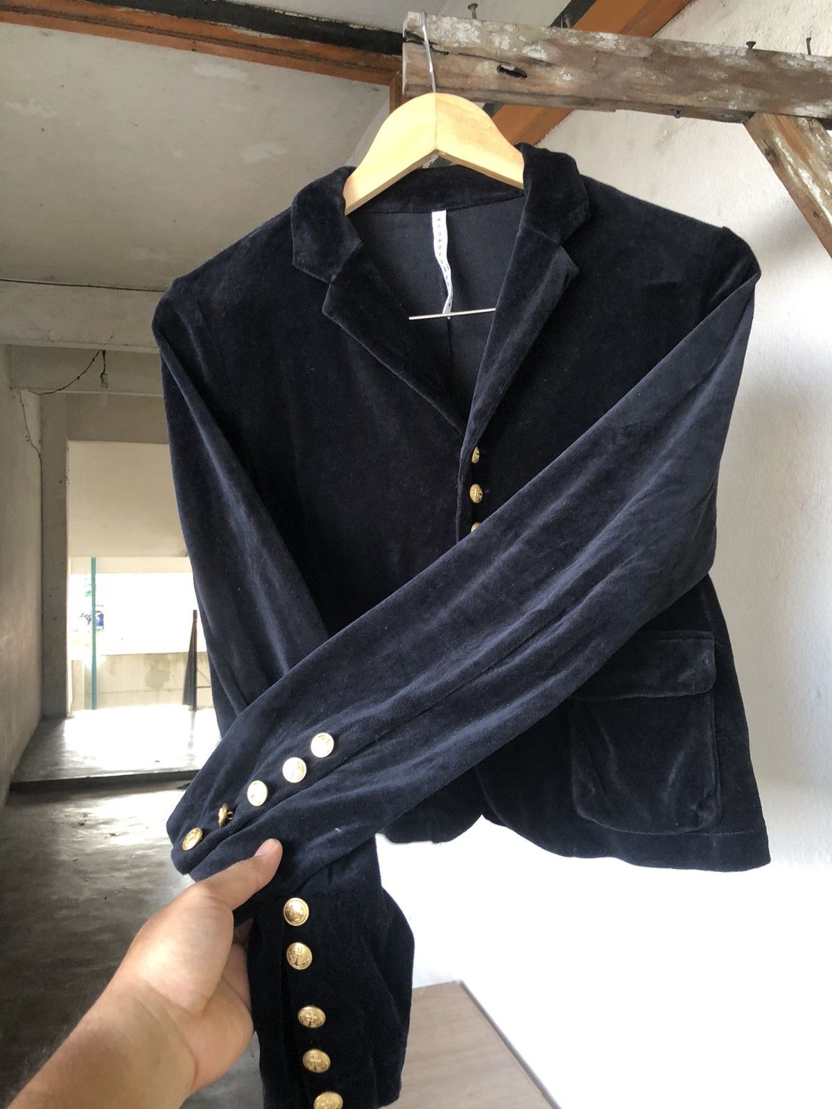 Issey Miyake Sunao Kuwahara by Issey Miyake Velvet Blazer Crop Top Size M / US 6-8 / IT 42-44 - 10 Thumbnail