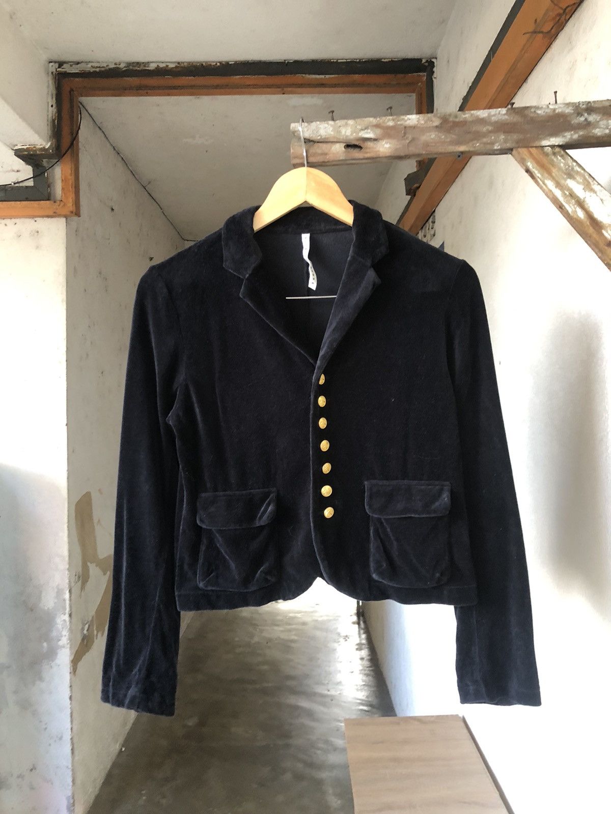 Issey Miyake Sunao Kuwahara by Issey Miyake Velvet Blazer Crop Top Size M / US 6-8 / IT 42-44 - 2 Thumbnail