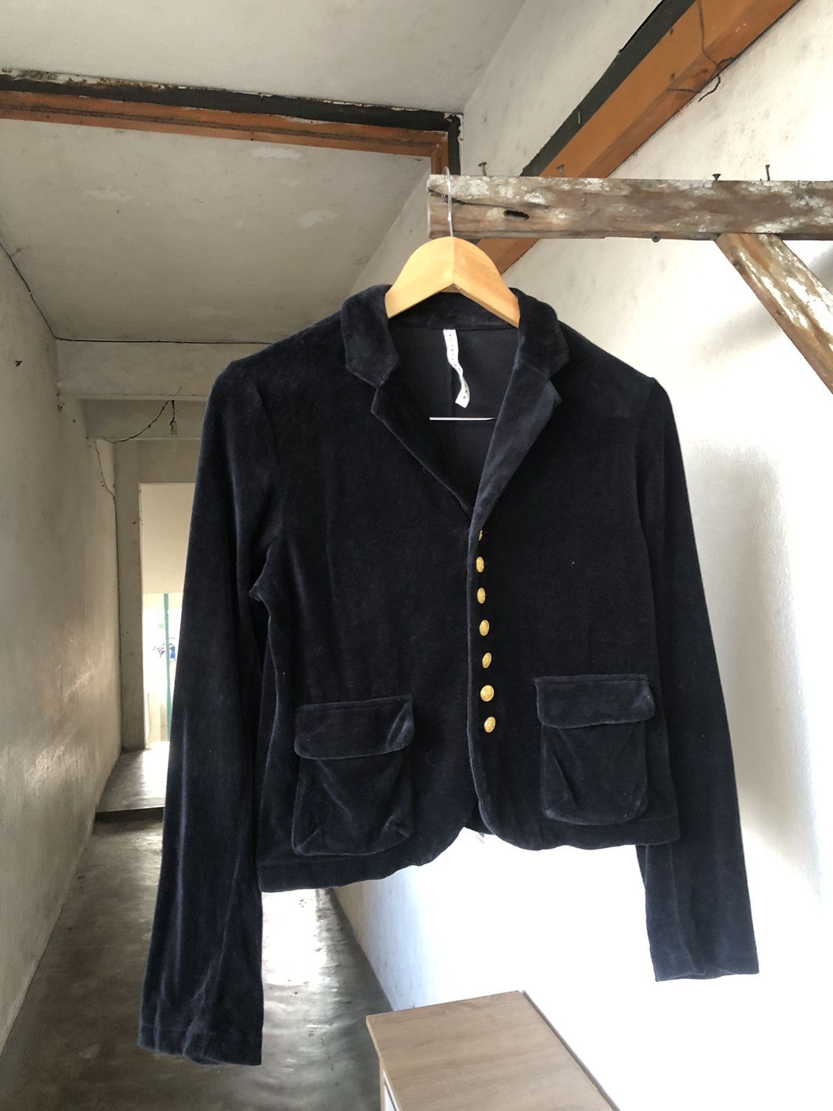 Issey Miyake Sunao Kuwahara by Issey Miyake Velvet Blazer Crop Top Size M / US 6-8 / IT 42-44 - 3 Thumbnail