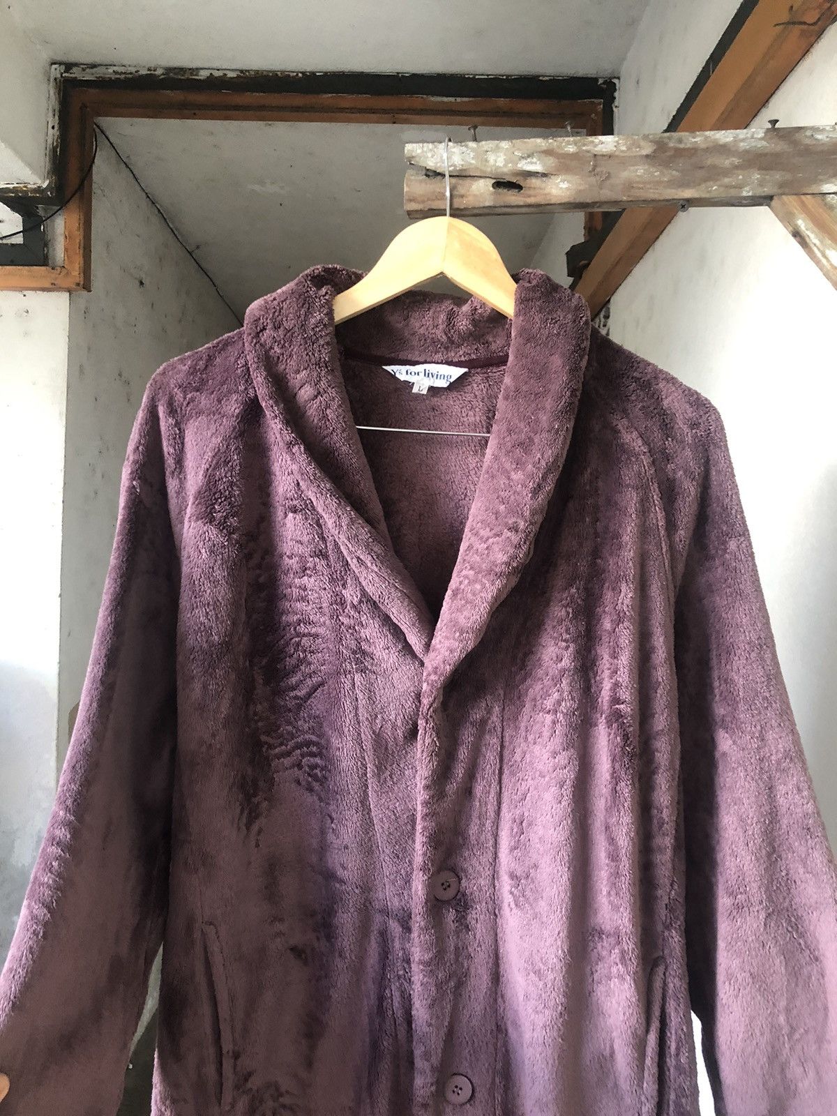 Yohji Yamamoto Vintage Yohji Yamamoto Ys For Living Fleece Long Jacket Size US L / EU 52-54 / 3 - 3 Thumbnail