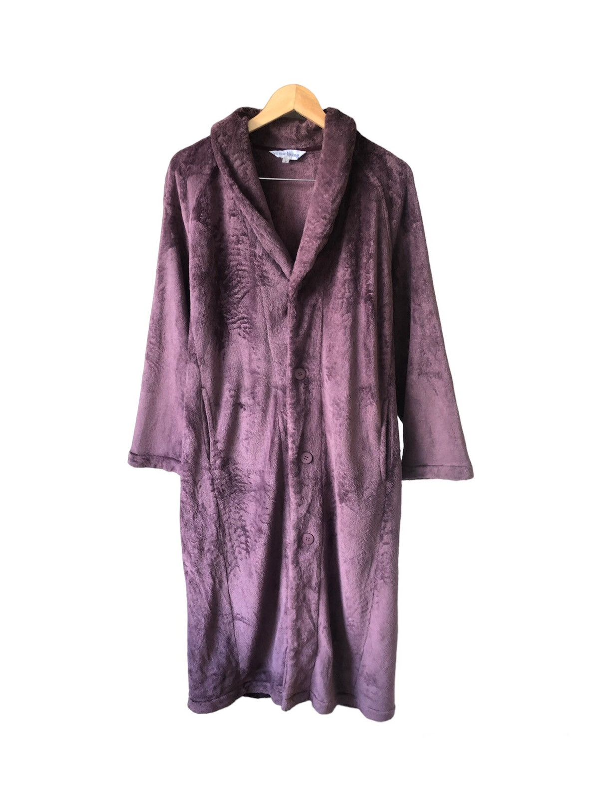 image of Vintage Yohji Yamamoto Ys For Living Fleece Long Jacket in Purple, Men's (Size Large)