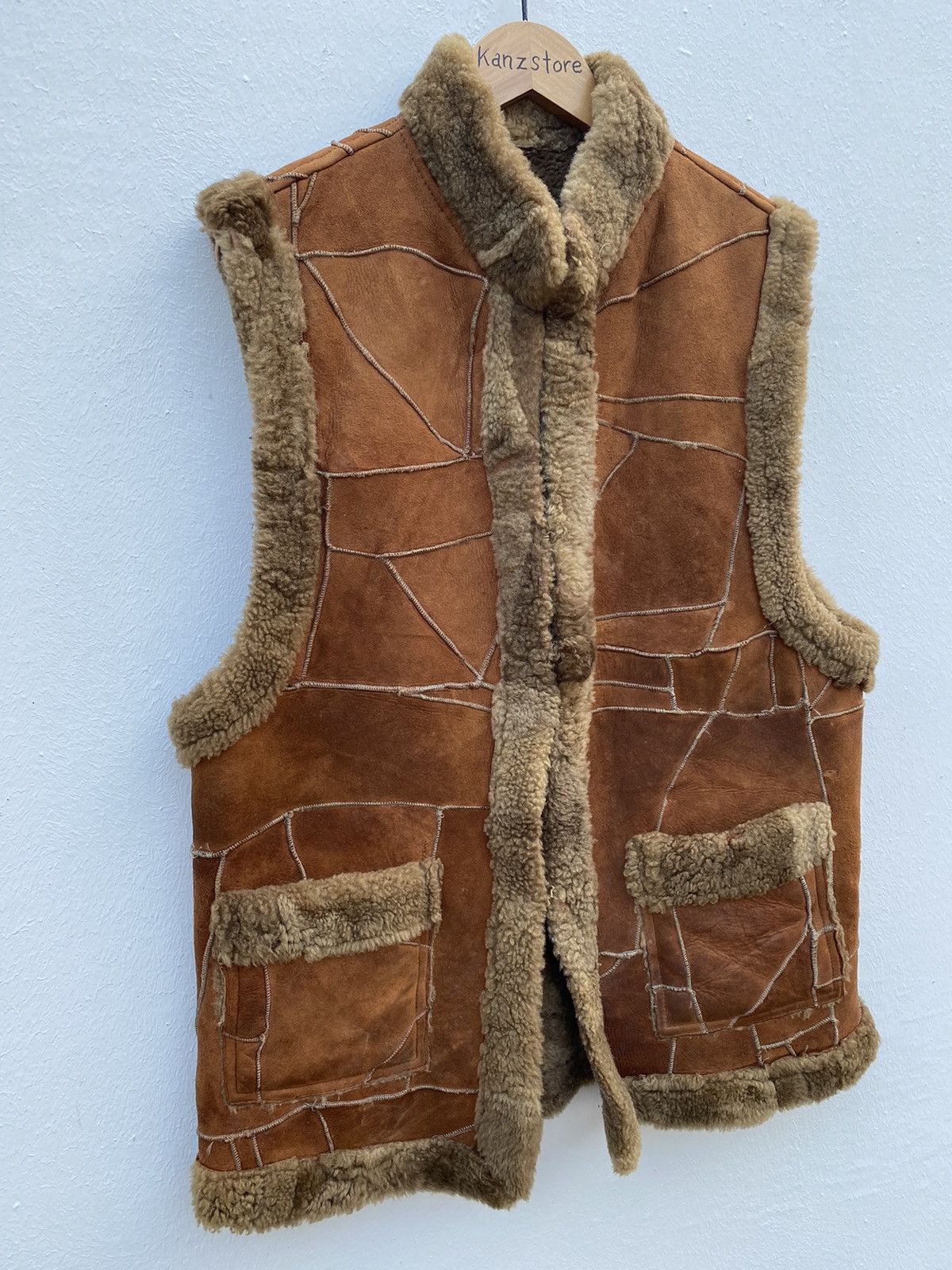 Leather Vintage Custom Made Leather Shearling Jacket Size US M / EU 48-50 / 2 - 5 Thumbnail
