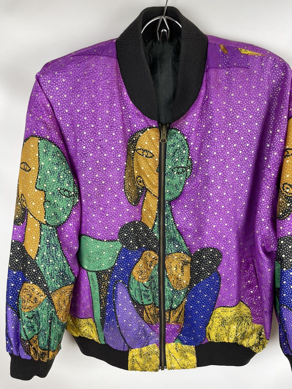 Vintage Hot Spices Reversible nylon bomber Picasso style surreal Size US L / EU 52-54 / 3 - 4 Thumbnail