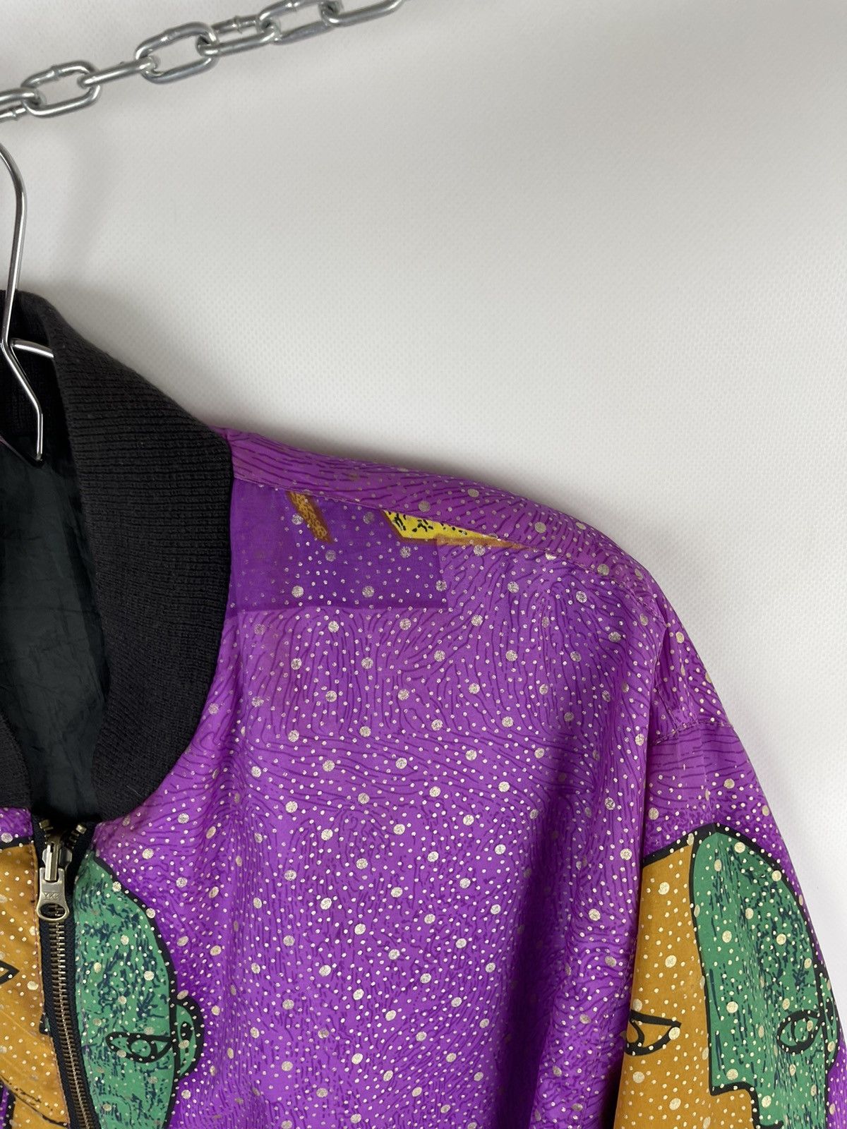Vintage Hot Spices Reversible nylon bomber Picasso style surreal Size US L / EU 52-54 / 3 - 6 Thumbnail