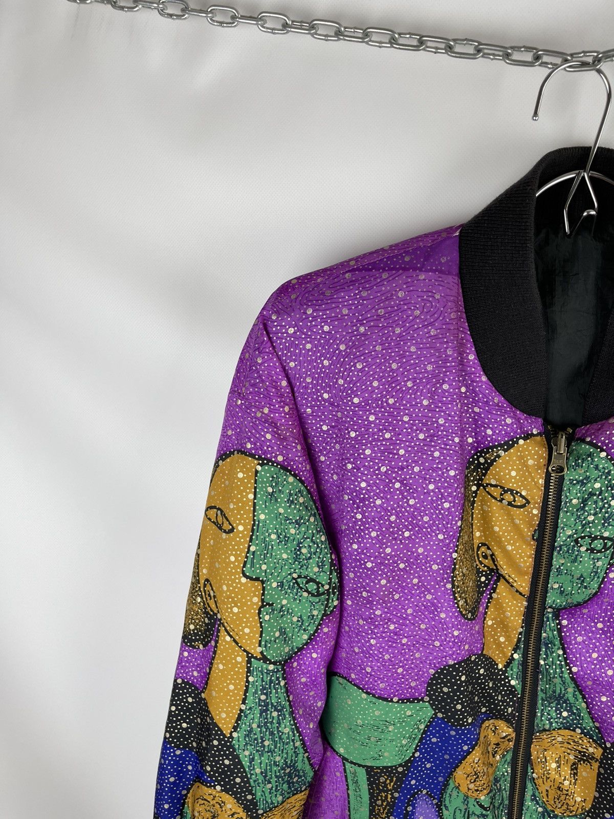 Vintage Hot Spices Reversible nylon bomber Picasso style surreal Size US L / EU 52-54 / 3 - 5 Thumbnail