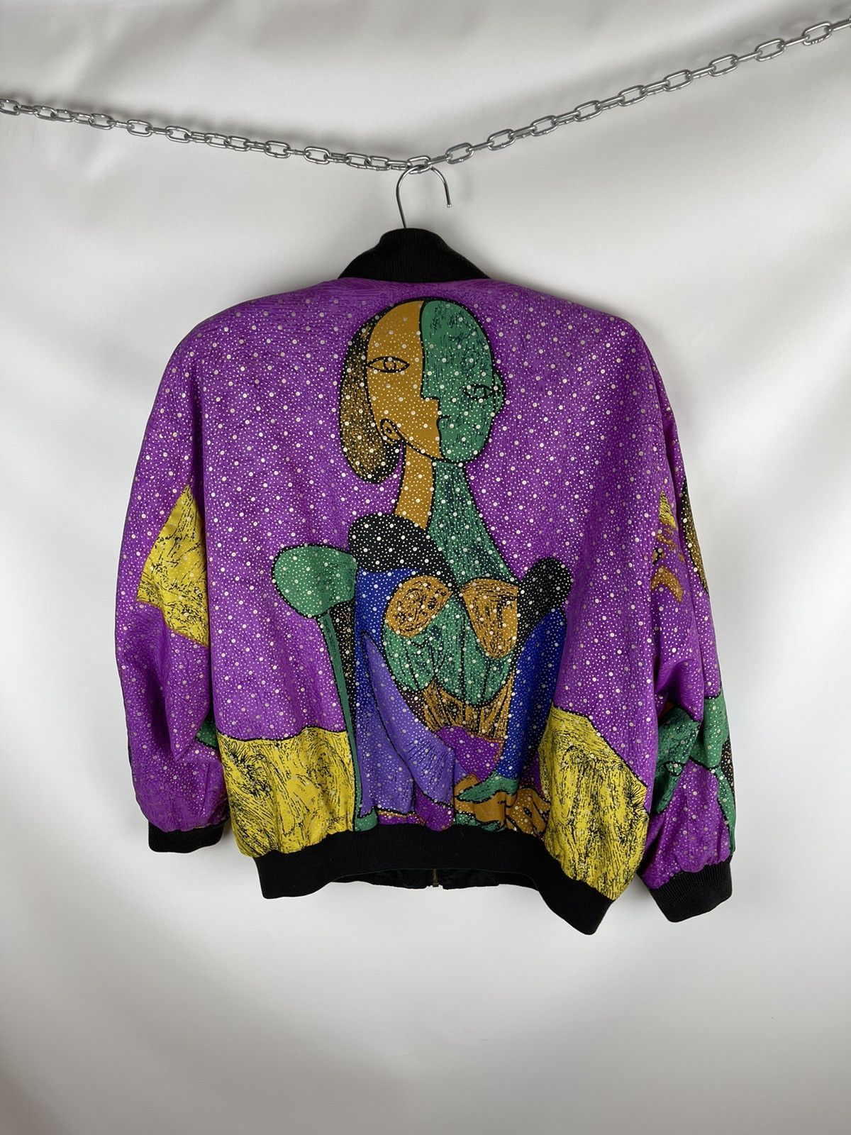 Vintage Hot Spices Reversible nylon bomber Picasso style surreal Size US L / EU 52-54 / 3 - 9 Thumbnail